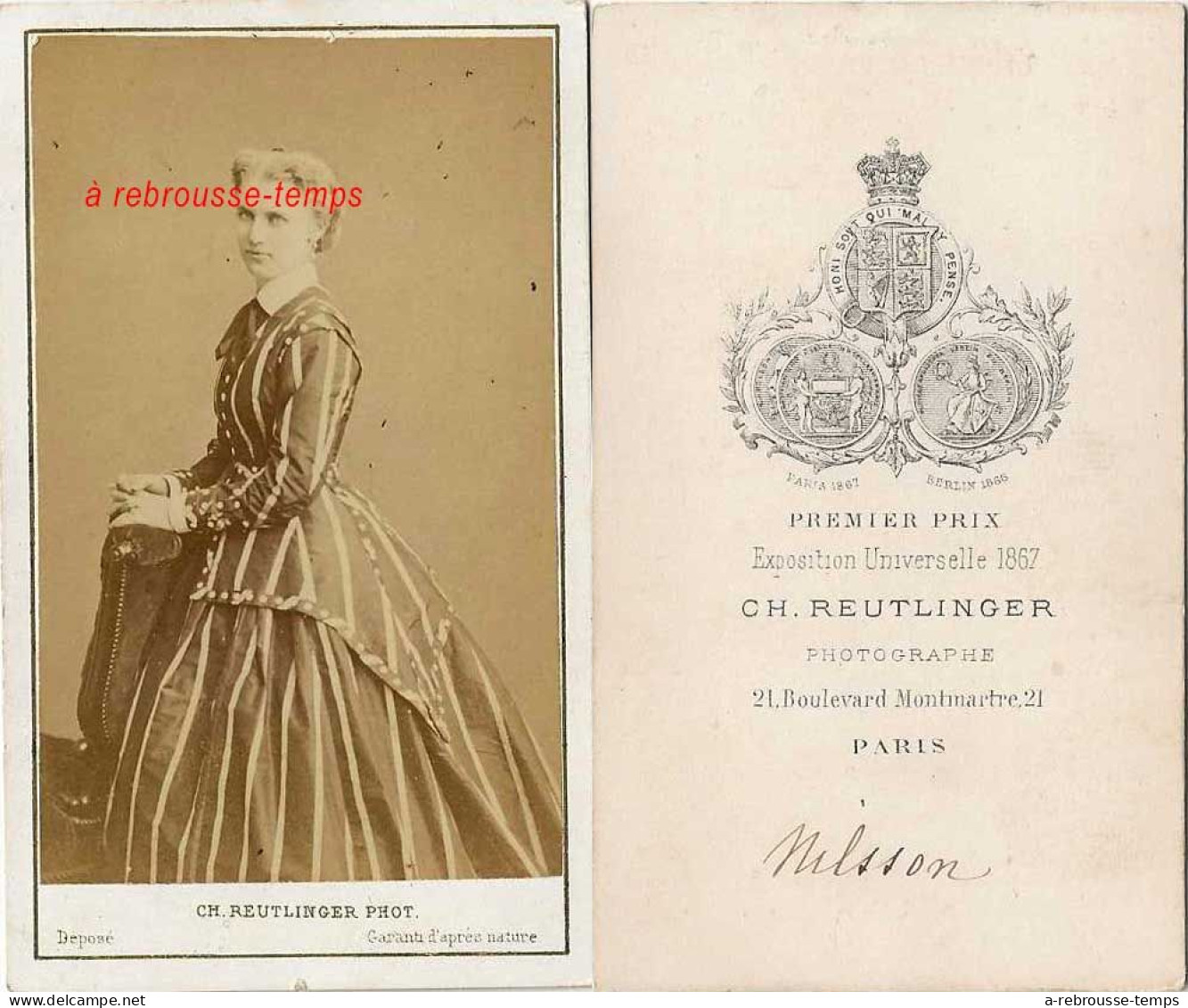 CDV Par REUTLINGER à Paris- Christine NILSSON Cancatrice 1843-1941-artiste-très Bel état - Anciennes (Av. 1900)