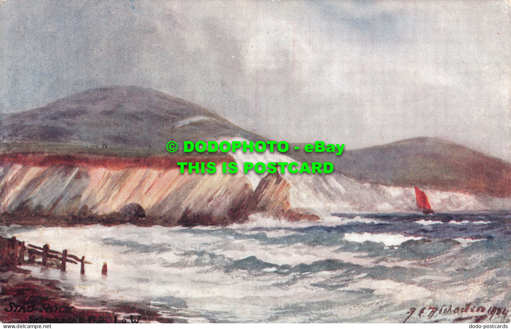 R531504 I. O. W. Stag Rock. Tennyson Country. Tuck Oilette. Postcard 7102 - Monde