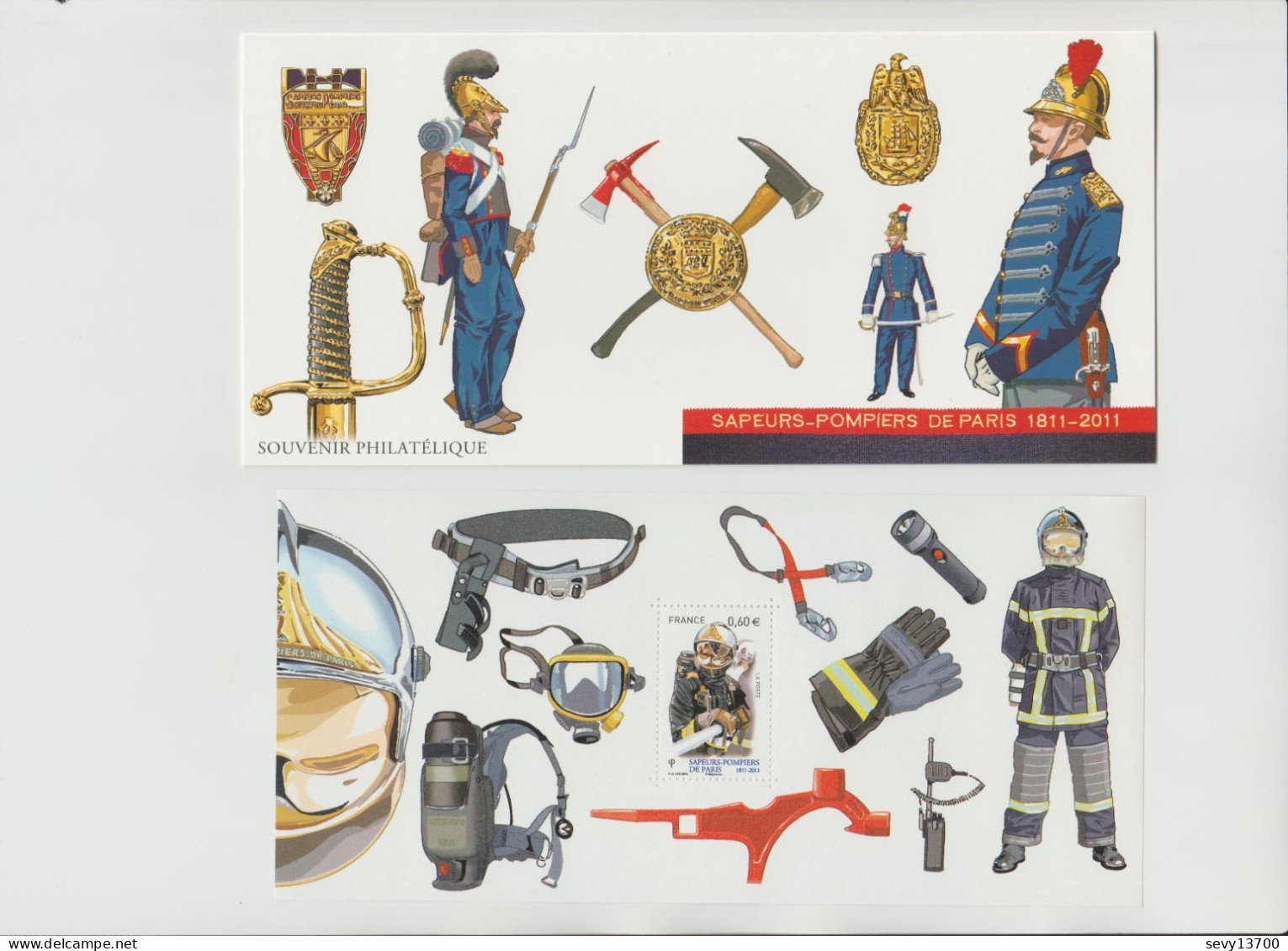 France 2011 Bloc Souvenir N° 59 à 64 - Sapeurs Pompiers De Paris - Foglietti Commemorativi