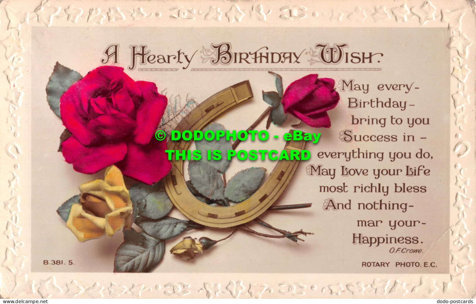 R531085 A Hearty Birthday Wish. May Every Birthday Bring To You. Rotary Photo. B - Monde