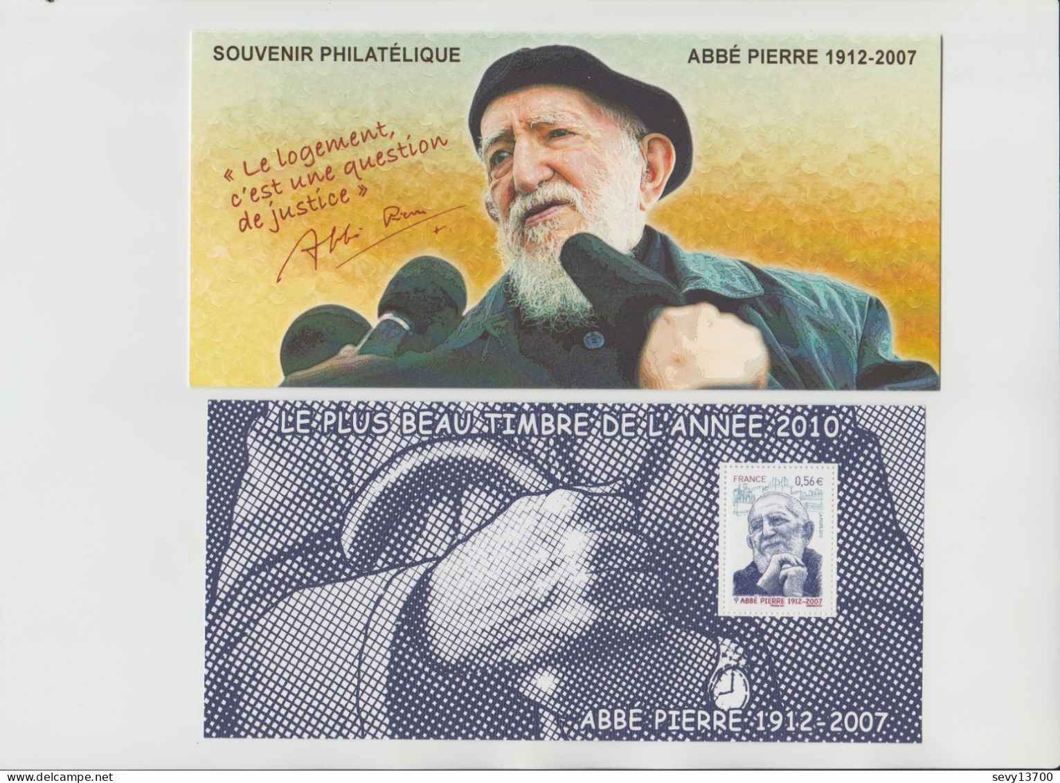 France 2011 Bloc Souvenir N° 66 - Abbé Pierre - Foglietti Commemorativi