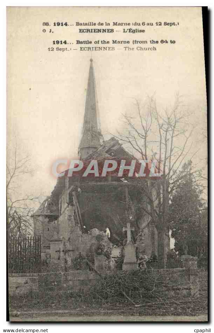 CPA Ecriennes L Eglise Militaria - War 1914-18