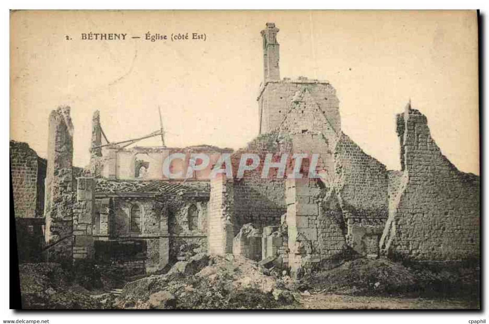 CPA Betheny Eglise Cote Est Militaria - War 1914-18
