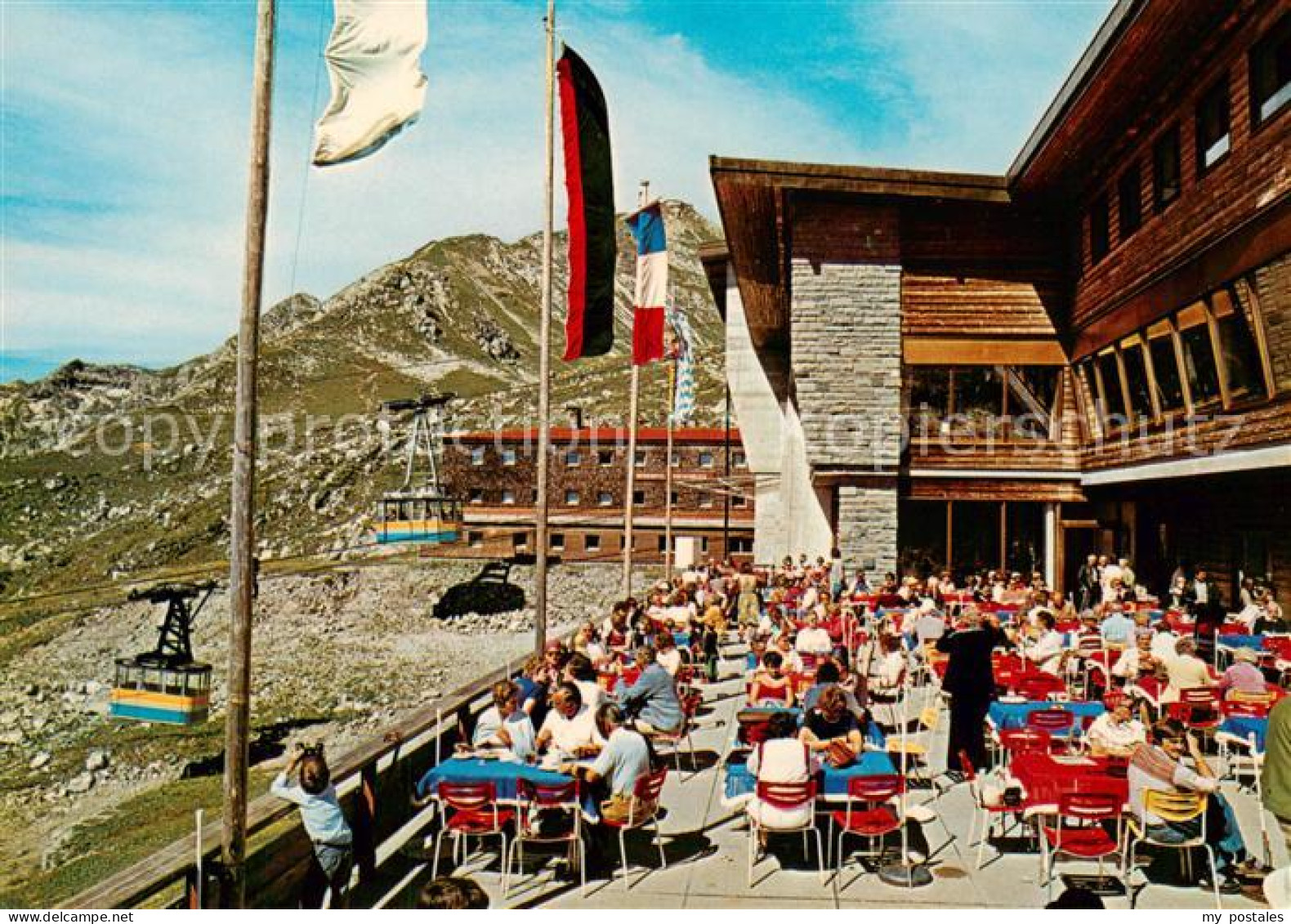 73788049 Oberstdorf Nebelhorn Bergstation Sonnenterrasse Blick Auf Das Nebelhorn - Oberstdorf