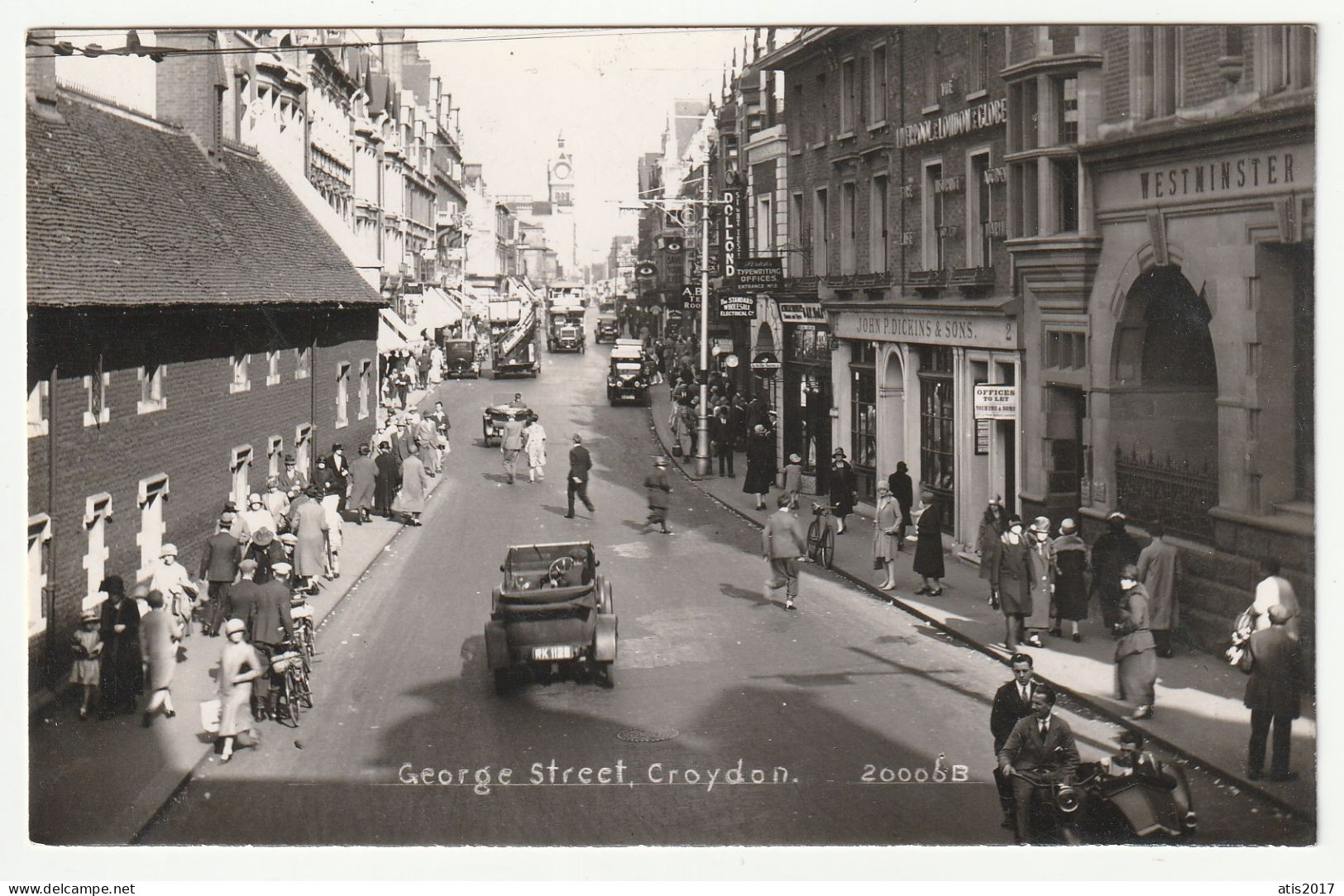 CROYDON - George Street - Old Real Photo Postcard - London Suburbs