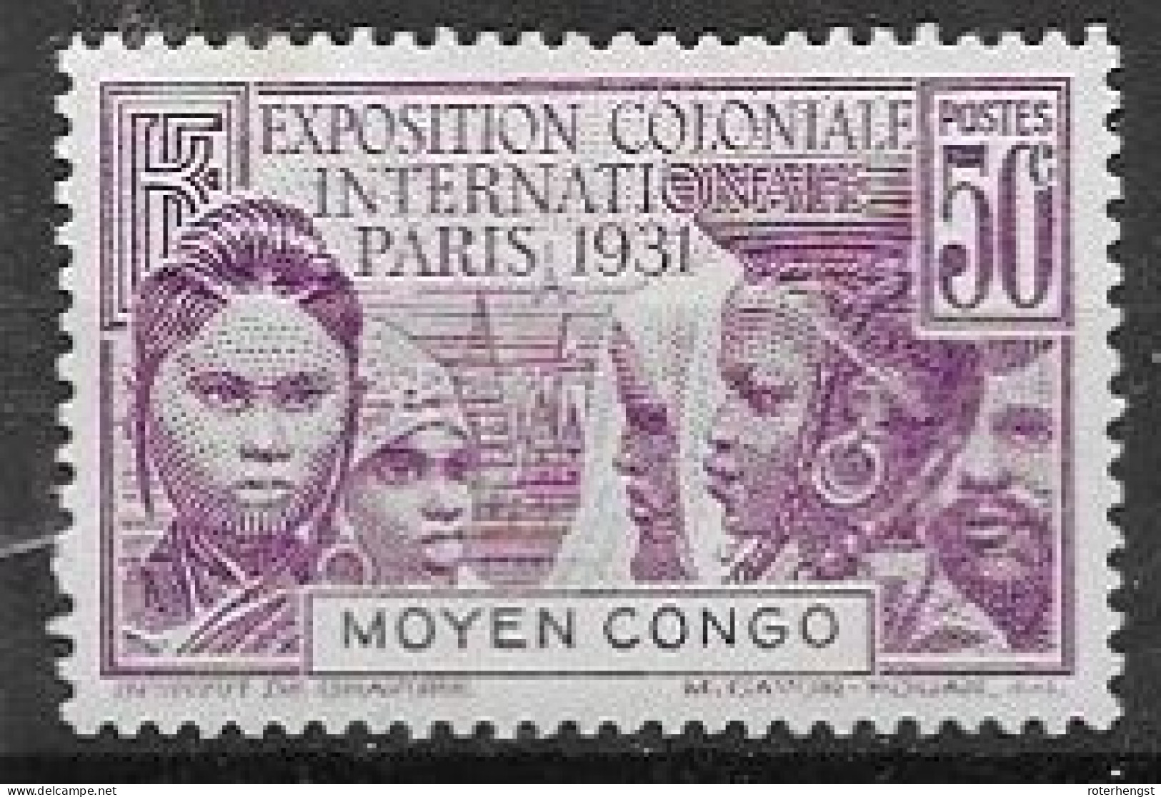 Moyen Congo 1931 Mh * 5 Euros - Nuovi