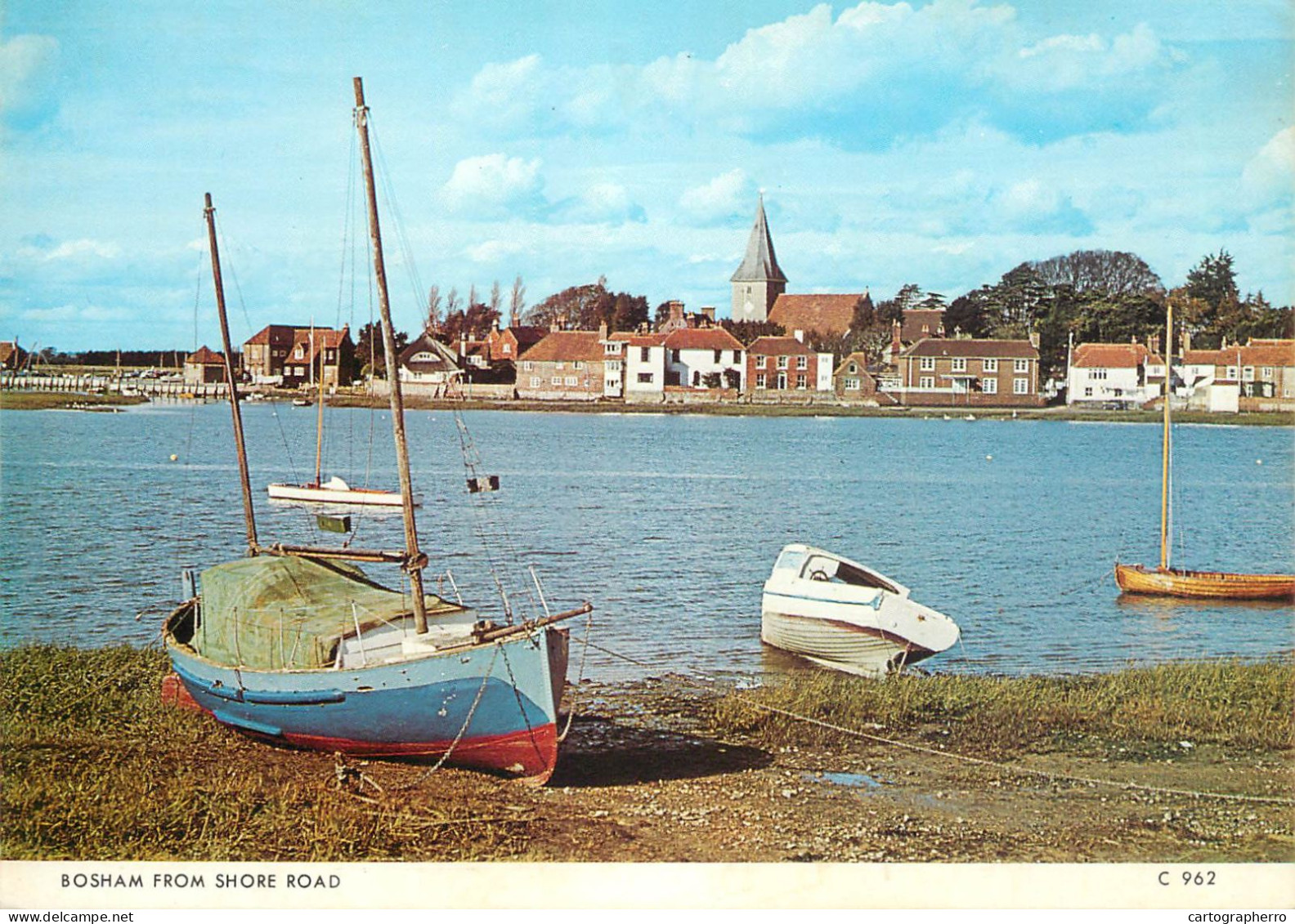 Navigation Sailing Vessels & Boats Themed Postcard Bosham Shore Road - Sailing Vessels