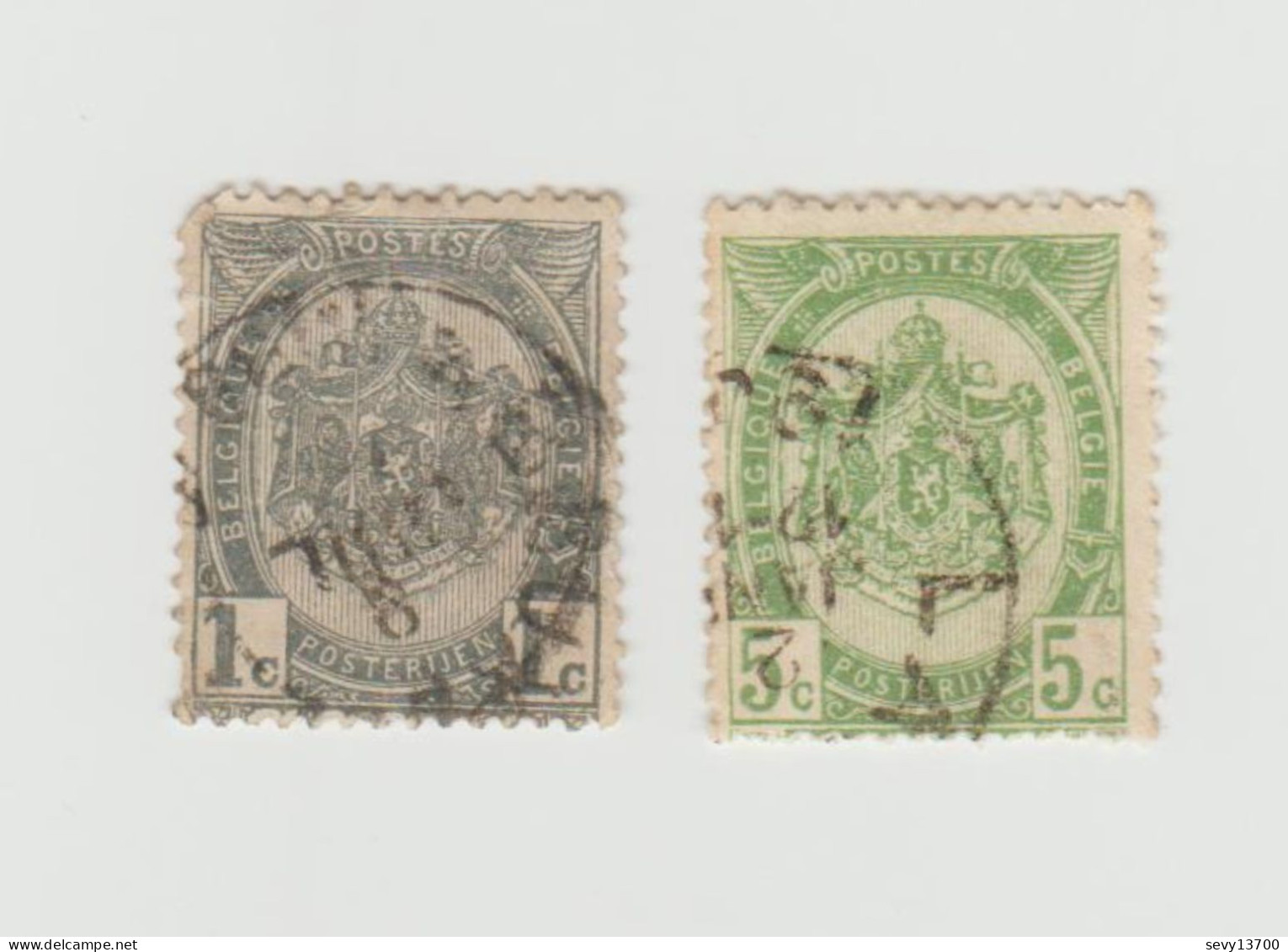 Belgique Lot 6 Timbres Armoirie Année 1893 Lion Héraldique 1929 Mi 256 Mi 261 - 1930 Mi 300 - Lion Couché 1884 Mi 41 - Other & Unclassified