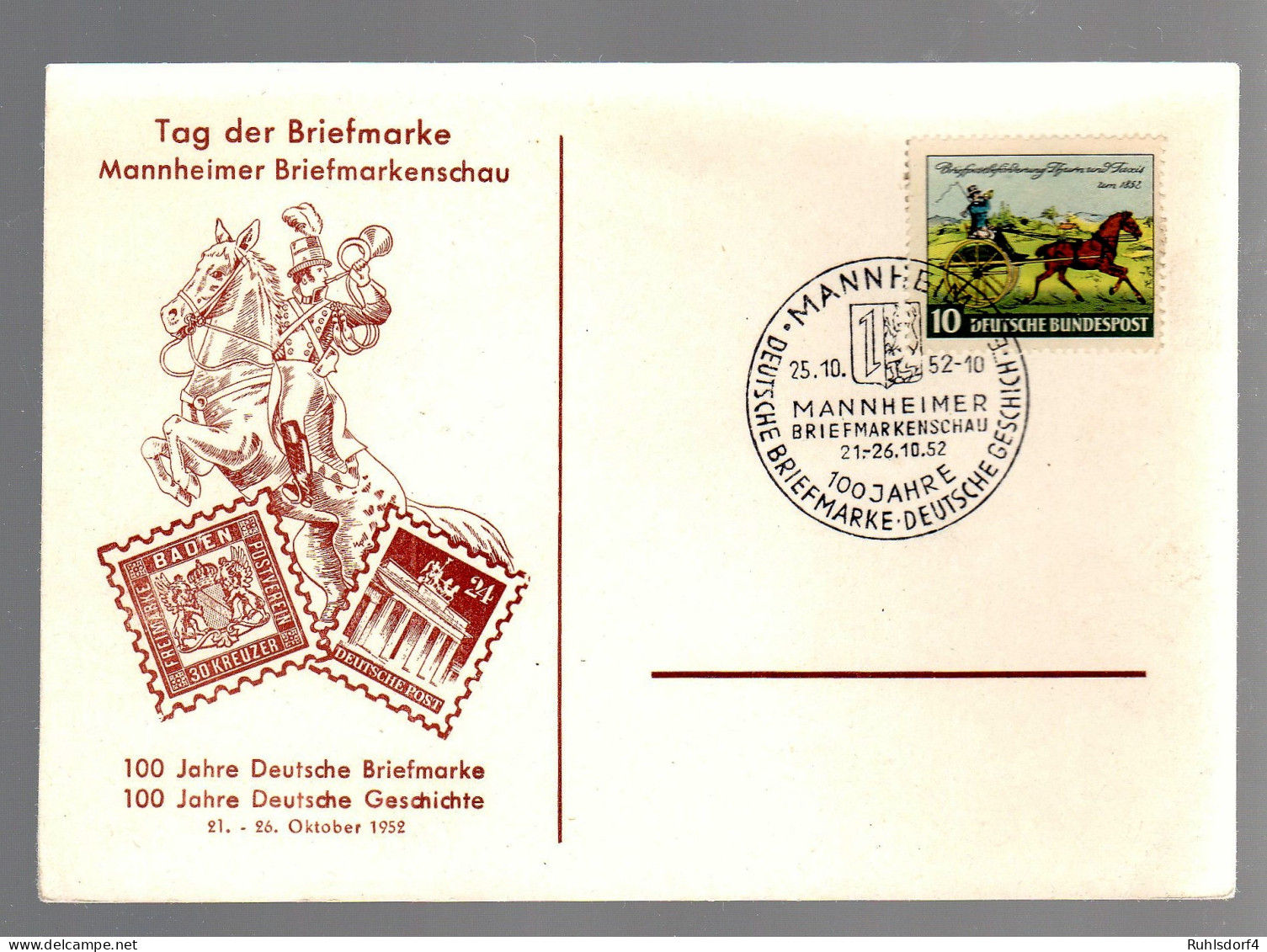 FDC: Tag Der Briefmarke 1952 - Altri & Non Classificati