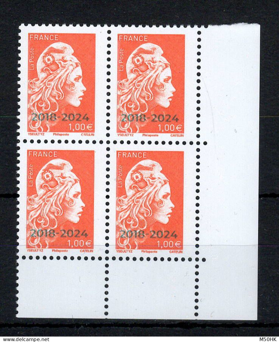 Fin De La Marianne L'engagée , Le Timbre Orange N** MNH Luxe En Bloc De 4 CdF - Unused Stamps