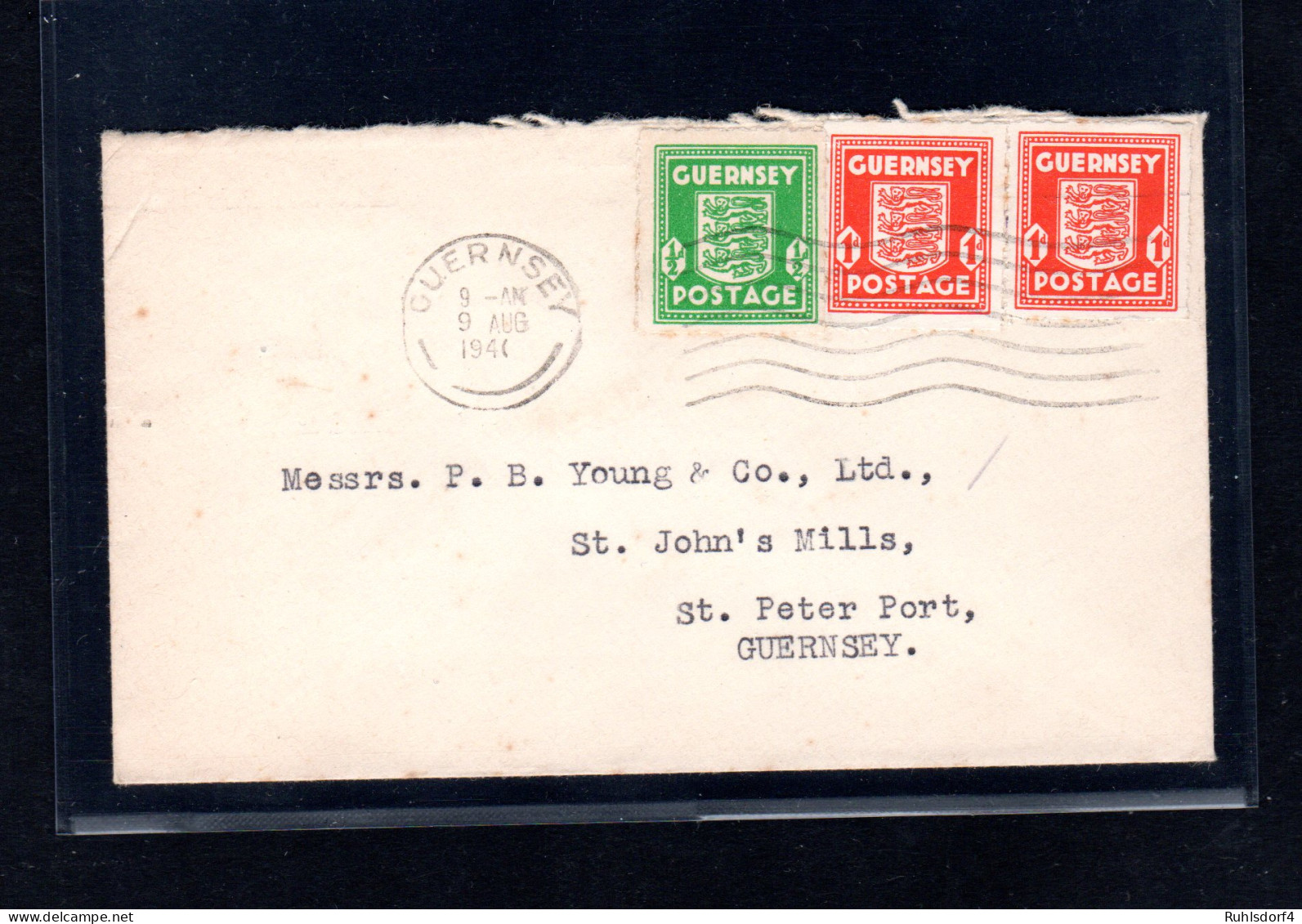 Guernsey Nr. 1 Und 2 (2) Auf Kleinform. Brief - Occupazione 1938 – 45