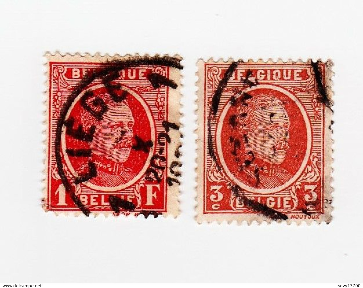 Belgique 13 Timbres Roi Albert I Année 1922 Mi 172 175 - Année 1923 Mi 174 187 - Année 1925 Mi 188 180 - 1927 Mi 227 229 - 1915-1920 Albert I.