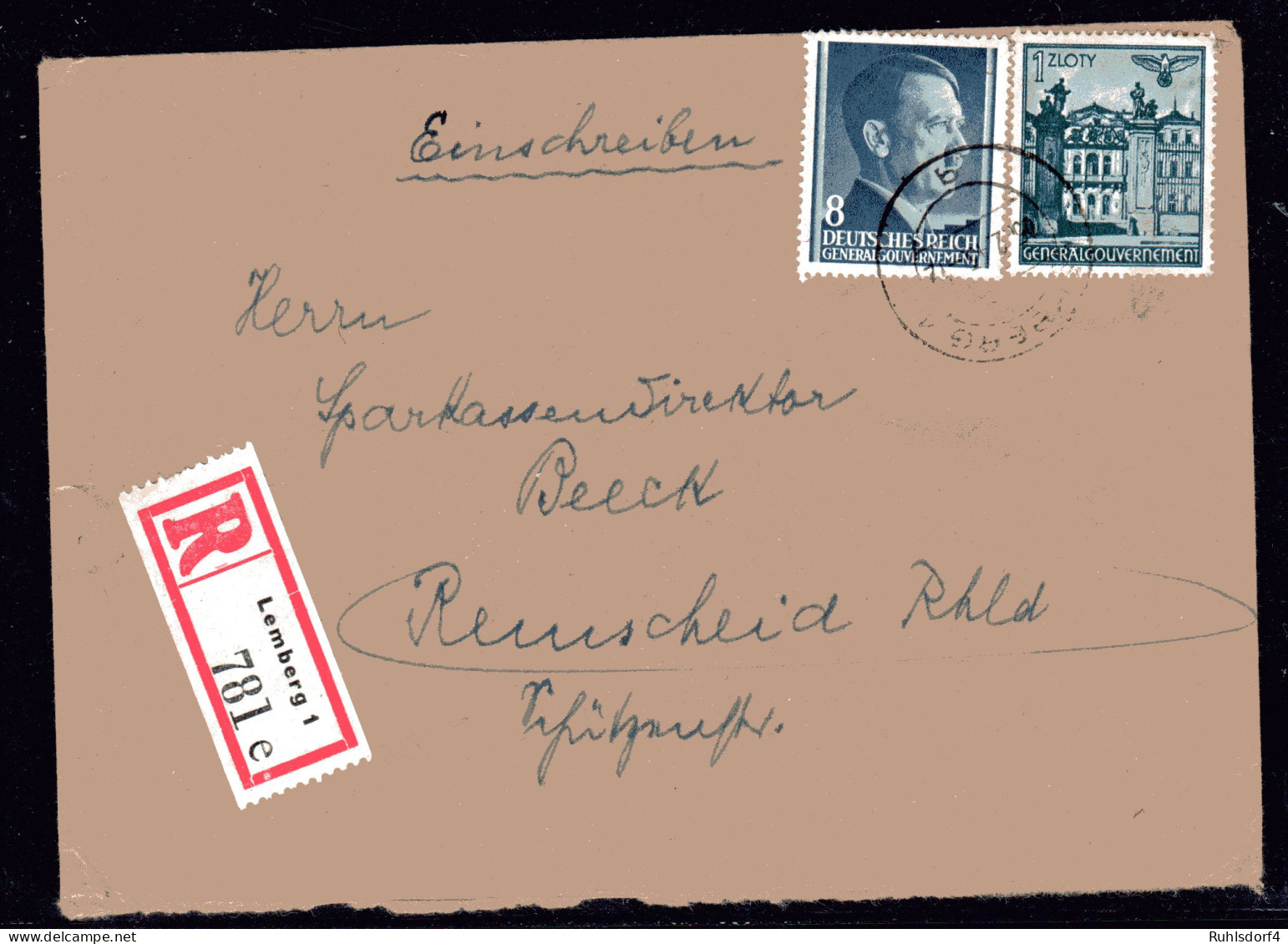GG, Eingeschriebene Briefe Mit Mi.-Nr. 51,73 - Occupation 1938-45
