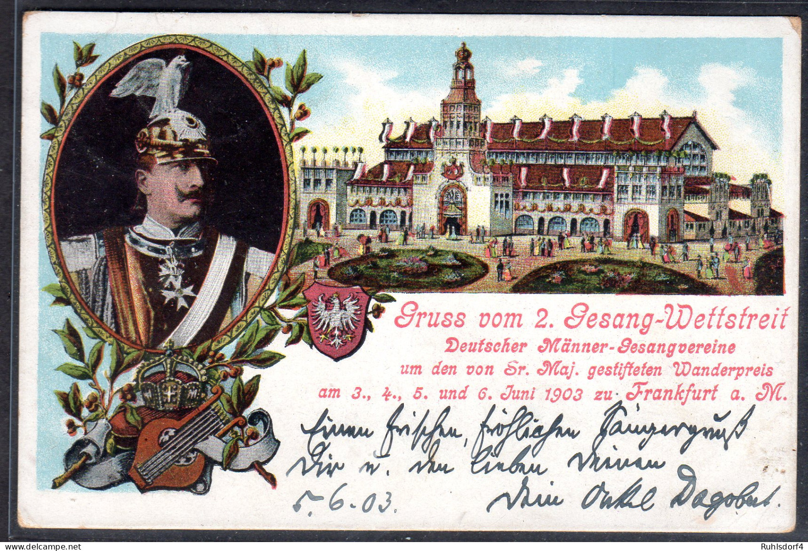 Gruss Vom 2 Gesang-Wettstreit 1903 Ff./M - Wiesbaden