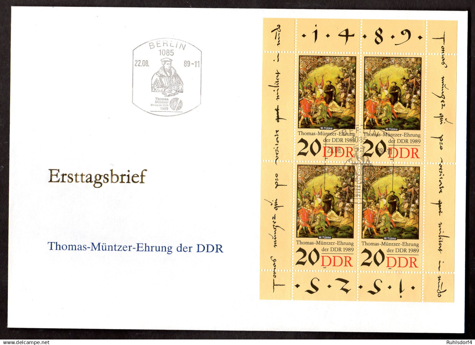 DDR, FDC  Kleinbogen "Geburtstag Von Thomas Müntzer" - Altri & Non Classificati