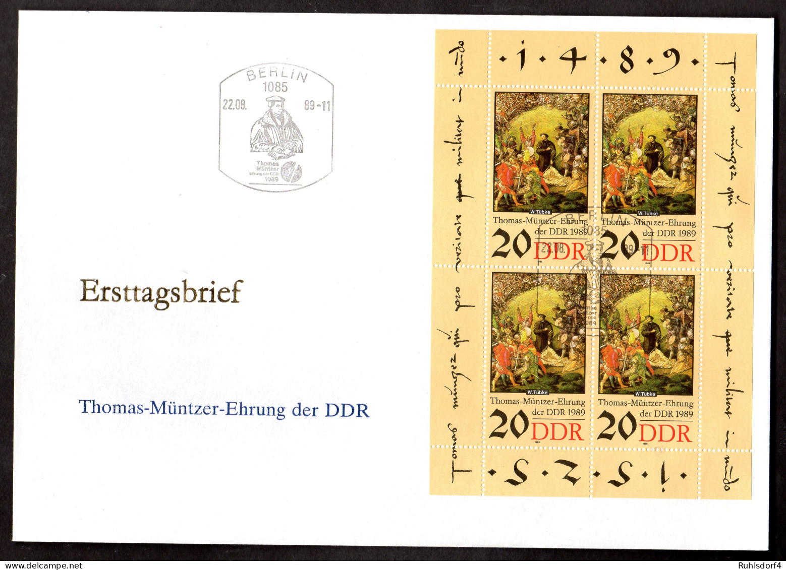 DDR, FDC  Kleinbogen "Geburtstag Von Thomas Müntzer" - Other & Unclassified