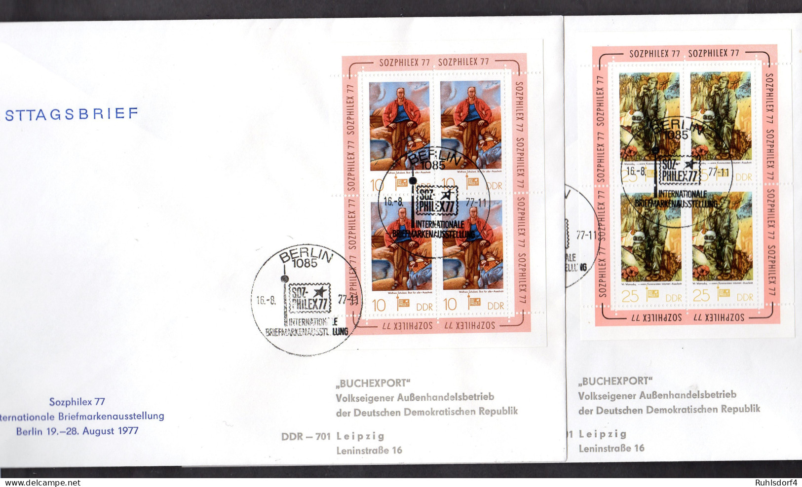 DDR, FDC  Kleinbogen "SOZPHILEX `77" - Otros & Sin Clasificación