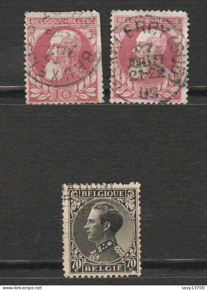 Belgique - 3 Timbres Roi Léopold II Année 1905 Et Léopold III Année 1935 Mi 393 - 1934-1935 Leopold III.