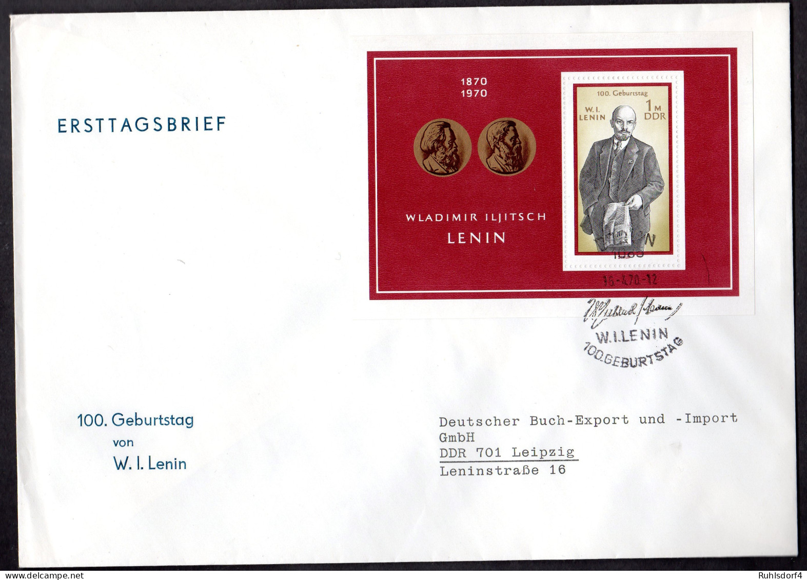 DDR, FDC Block "100. Geburtstag Von W.I.Lenin" - Other & Unclassified