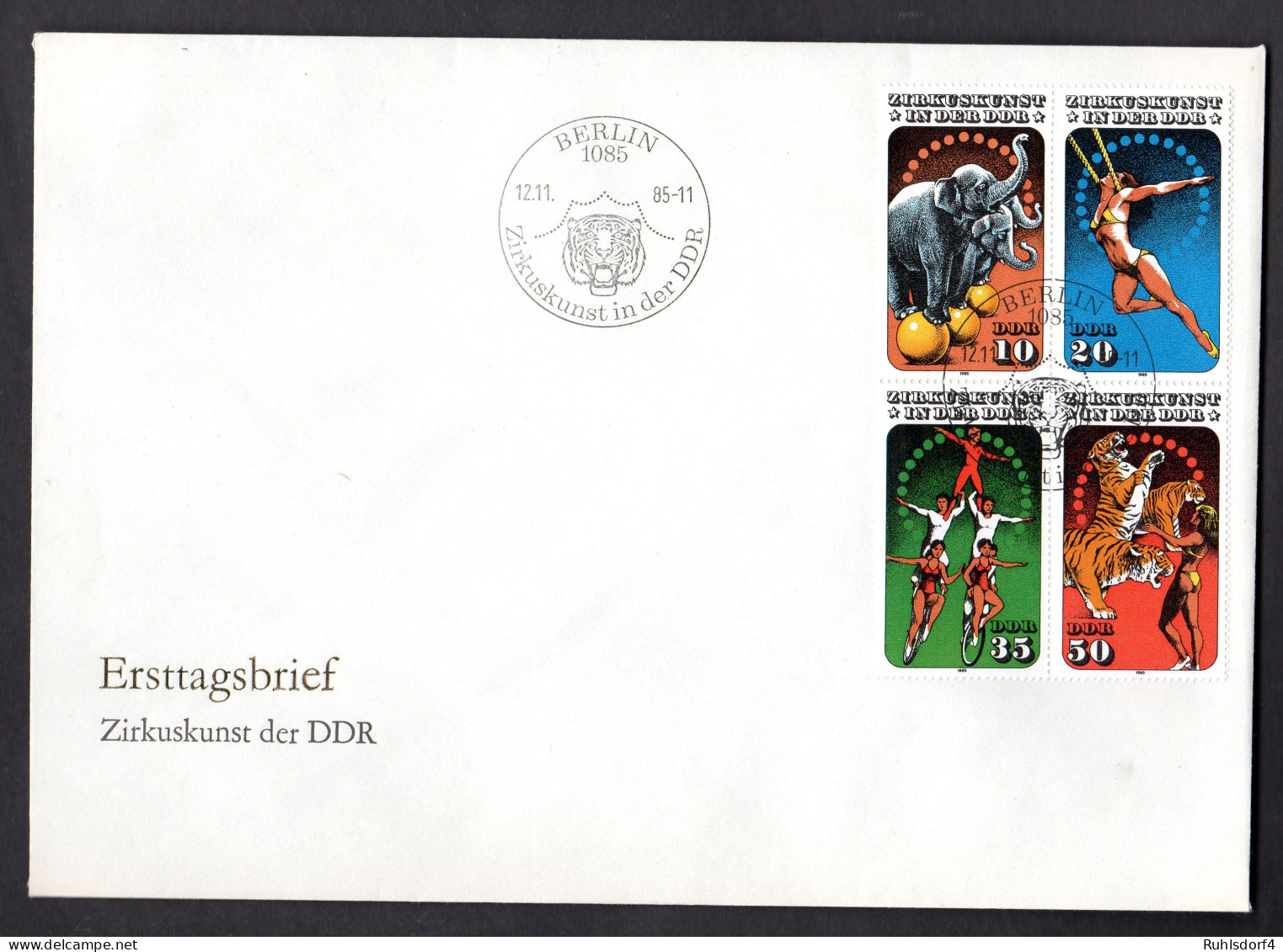 DDR, FDC Zus.-dr. "Zirkuskunst In Der DDR (2)" - Sonstige & Ohne Zuordnung