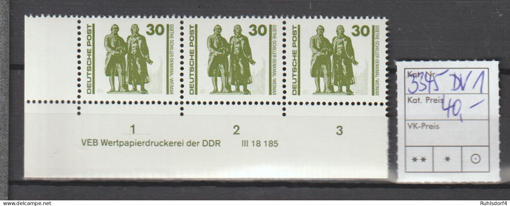 DDR-Druckvermerke:: Freimarke Goethe/Schiller Mit DV 1 - Sonstige & Ohne Zuordnung