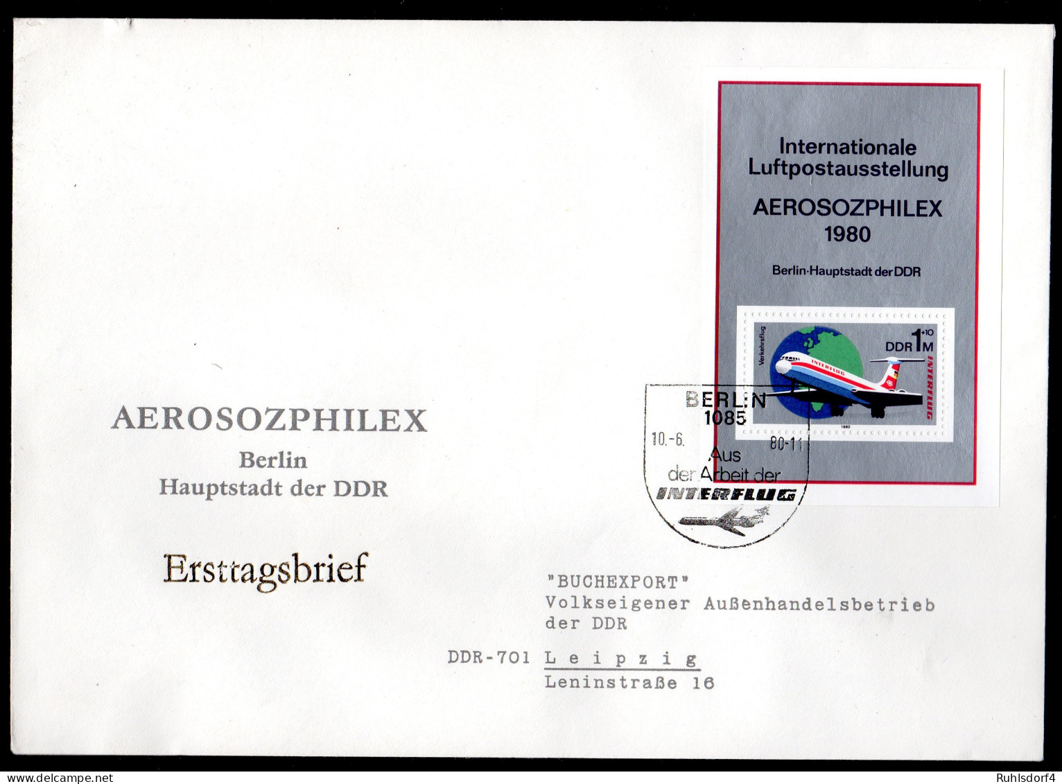 DDR, FDC Block "Internationale Luftpostausstellung" - Sonstige & Ohne Zuordnung