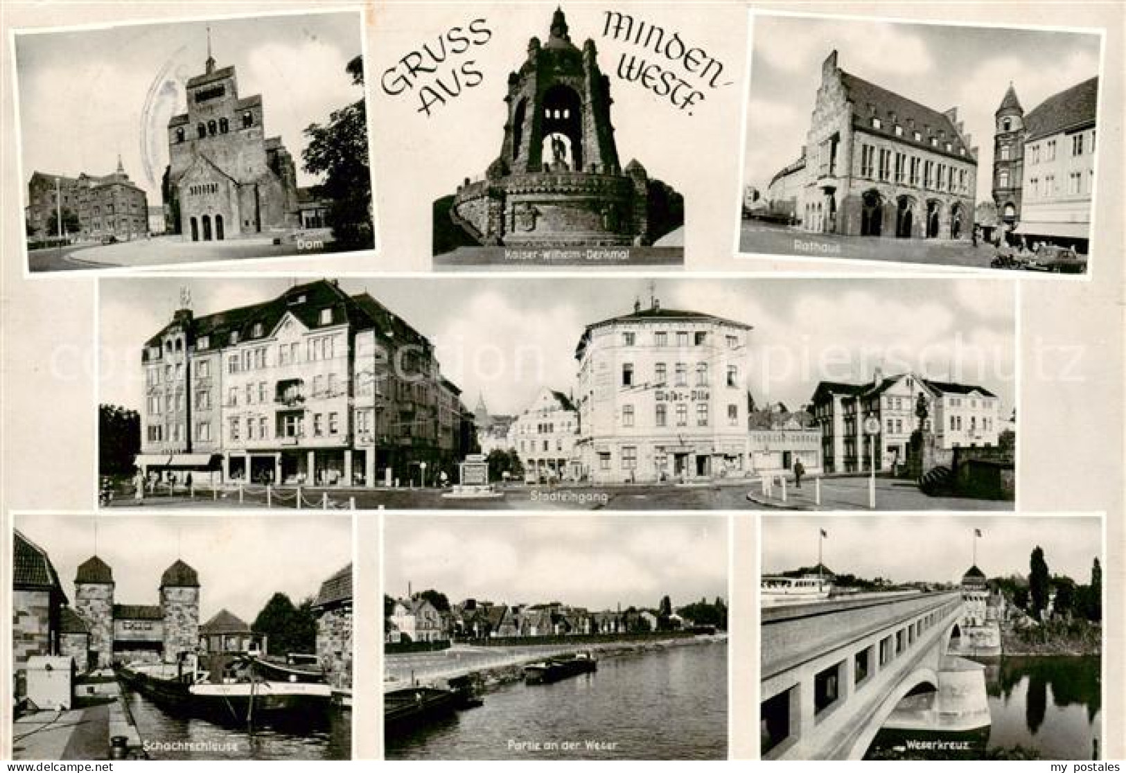 73787819 Minden Westfalen Dom Kaiser Wilhelm Denkmal Rathaus Stadteingang Schach - Minden