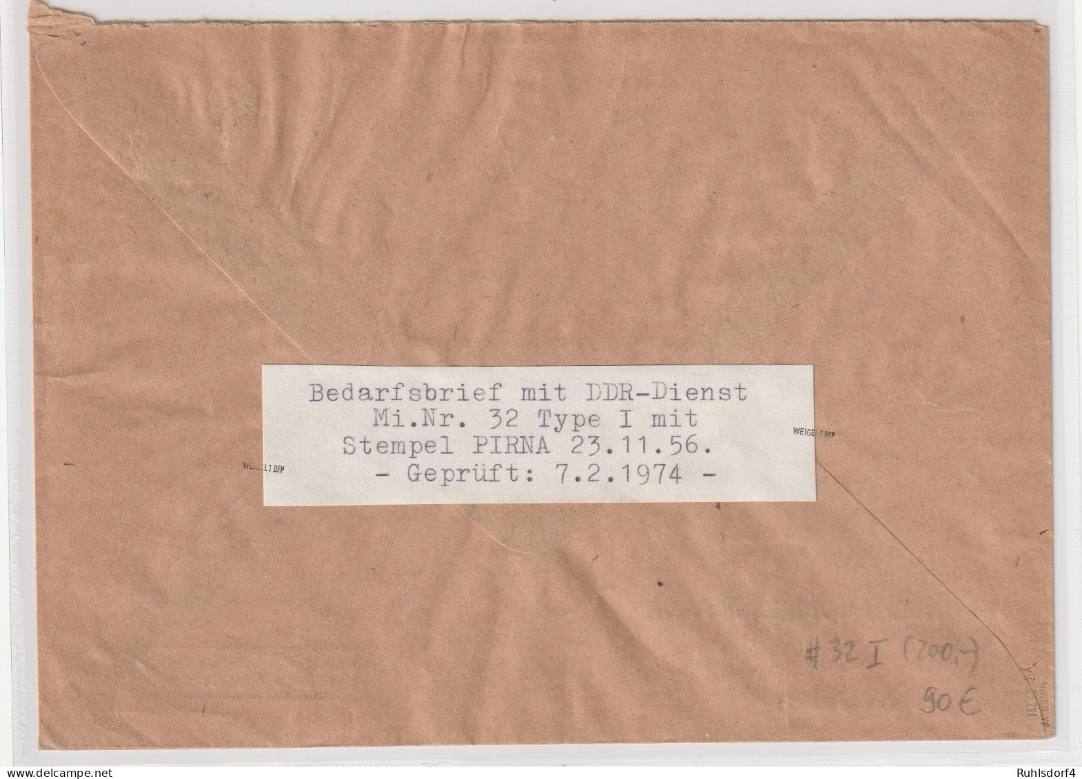 DDR-Dienstpost: Bankbrief Mit EF 32 Typ I, Geprüft Weigelt UndMayer - Altri & Non Classificati