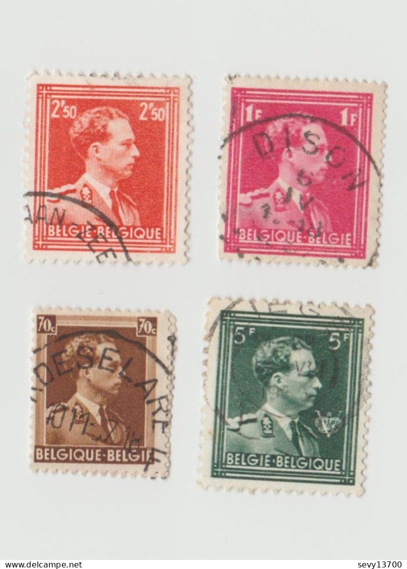 Belgique 9 Timbres Roi Leopold III 1936 Mi 426 Mi 430 Mi 431 - 1950 Mi 875 1951 Mi 899 - 1936 Mi 423 Et 424 1957 Mi 691 - Used Stamps
