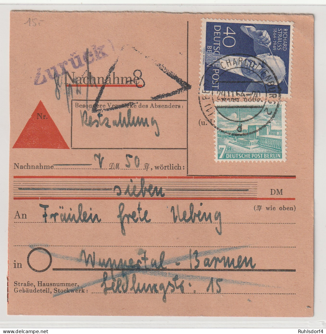 Berlin: R. Strauss Mit ZuF Auf NN-Karte - Covers & Documents