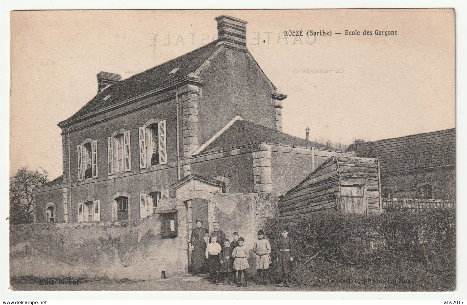 Roezé - École Des Garcons  - Cpa 1920s - Autres & Non Classés