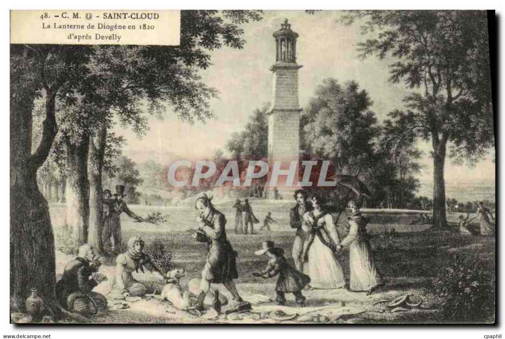 CPA Saint Cloud La Lanterne De Diogene En 1820 D Apres DEvelly - Saint Cloud