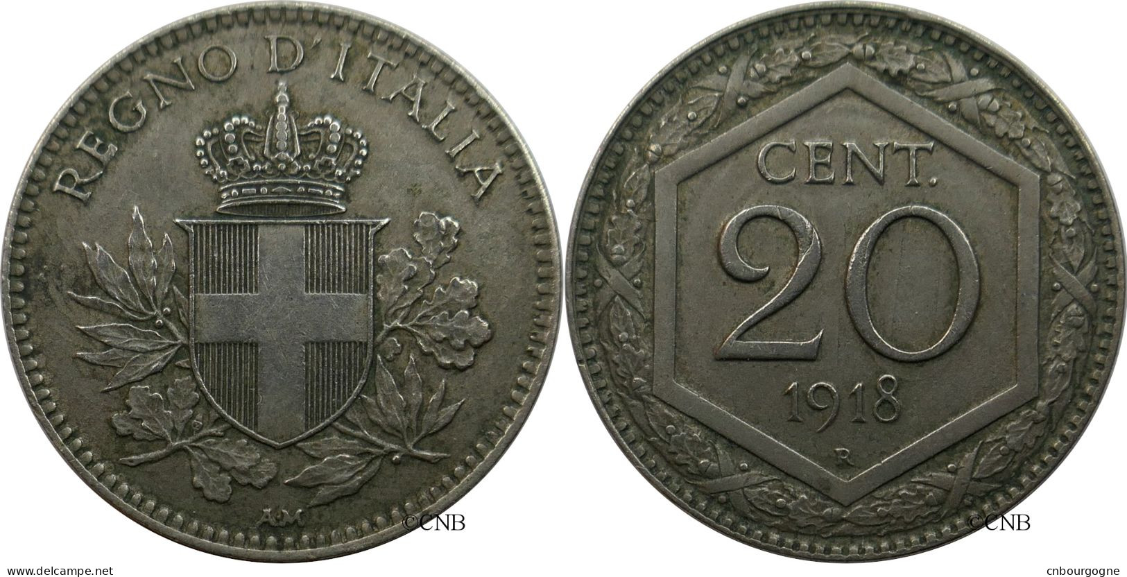 Italie - Royaume - Victor-Emmanuel III - 20 Centesimi 1918 R - TTB+/AU50 - Mon4957 - 1900-1946 : Víctor Emmanuel III & Umberto II