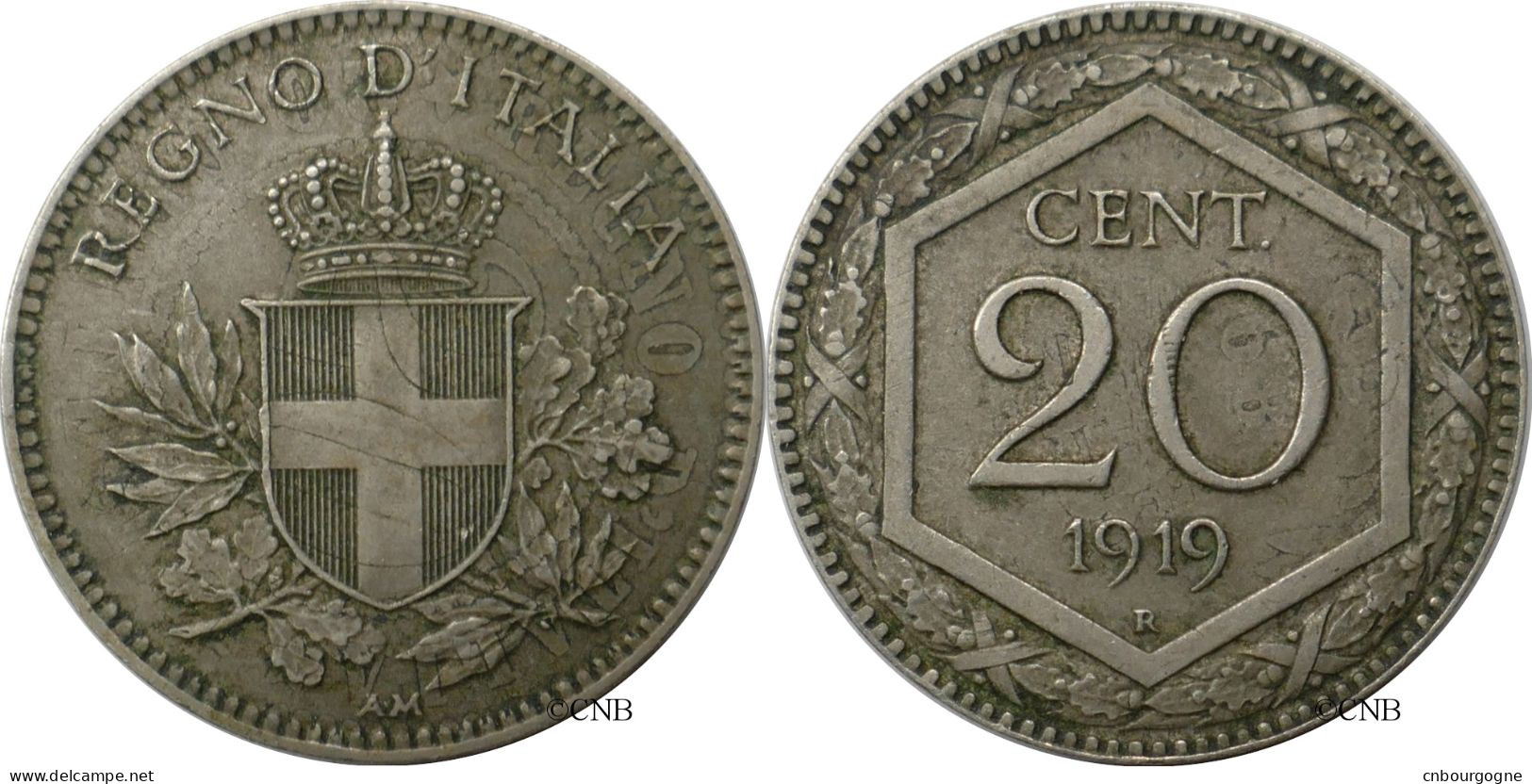 Italie - Royaume - Victor-Emmanuel III - 20 Centesimi 1919 R - TTB+/AU50 - Mon6379 - 1900-1946 : Victor Emmanuel III & Umberto II