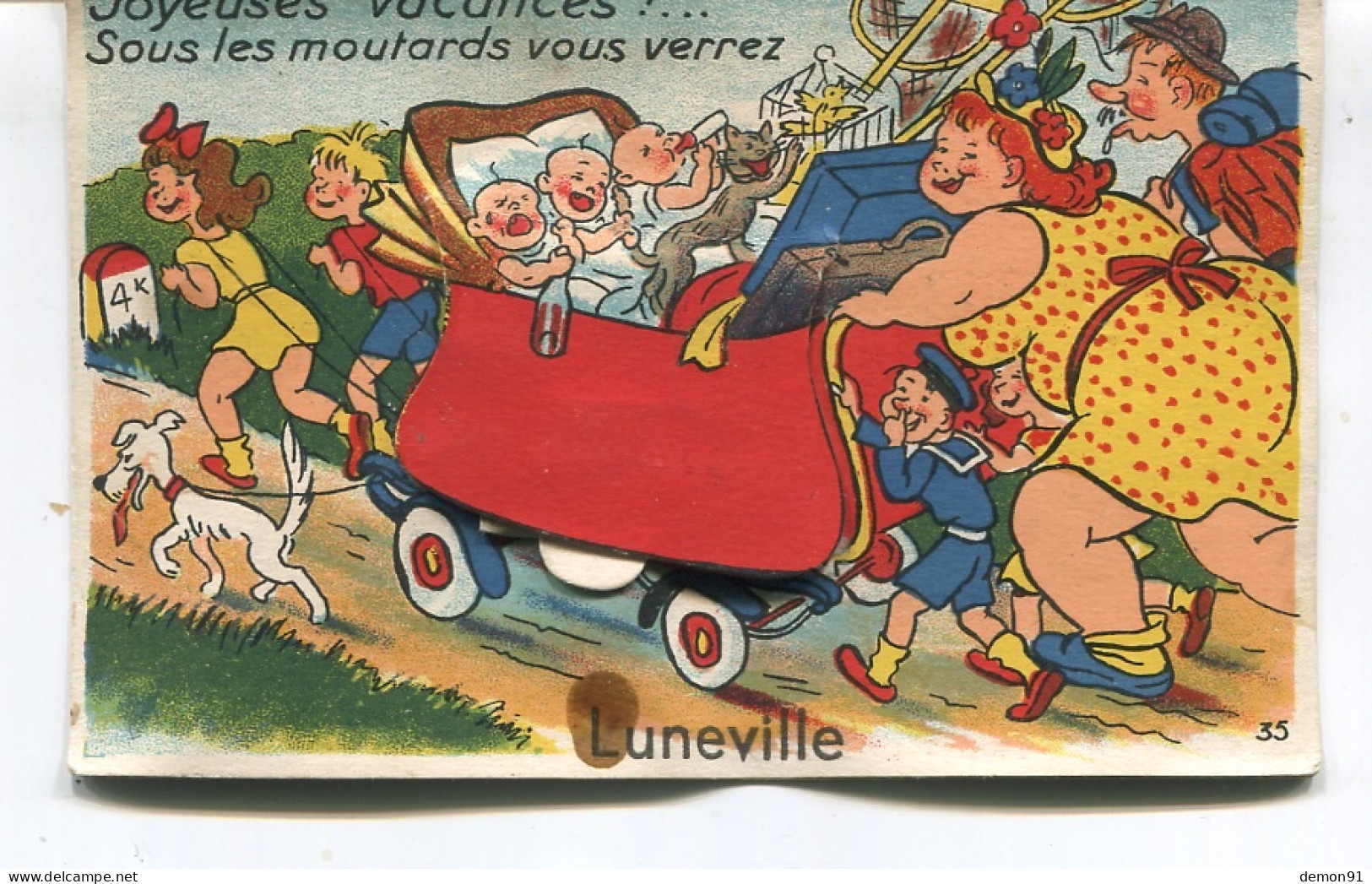 LUNEVILLE  - Carte Système - (Gaby N°35) - Joyeuses Vacances !...Sous Les Moutards Vous Verrez... - Luneville