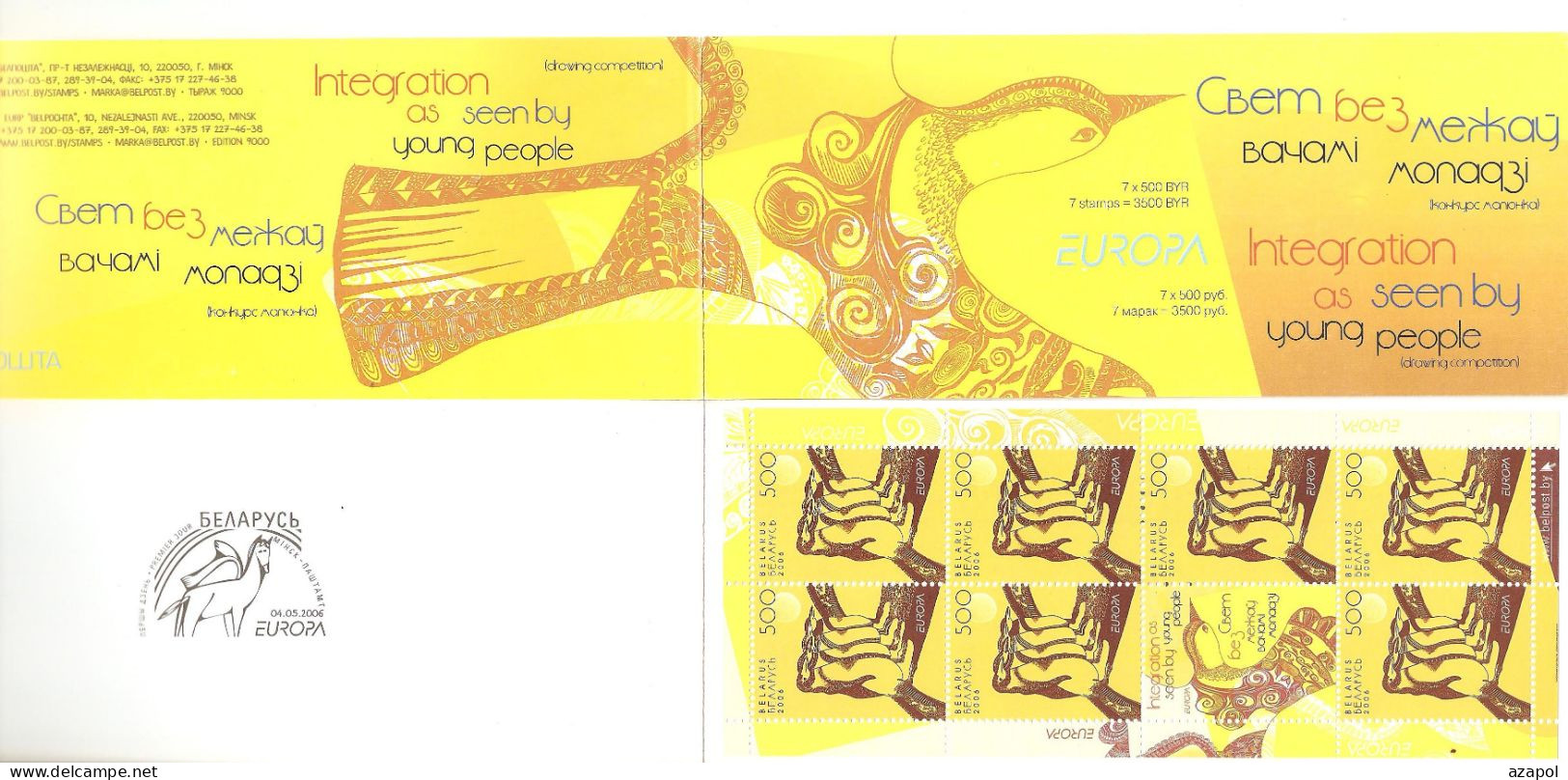 Belarus: 2 Mint Booklets, EUROPA - Integration Through Eyes Of Young People, 2006, Mi#619-20, MNH - 2006