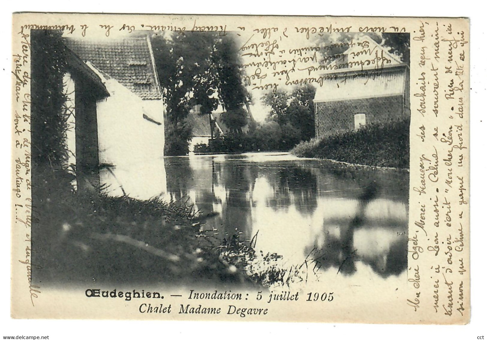 Oeudeghien   Frasnes-lez-Anvaing  Inondation 5 Juillet 1905 Chalet Madame Degavre - Frasnes-lez-Anvaing