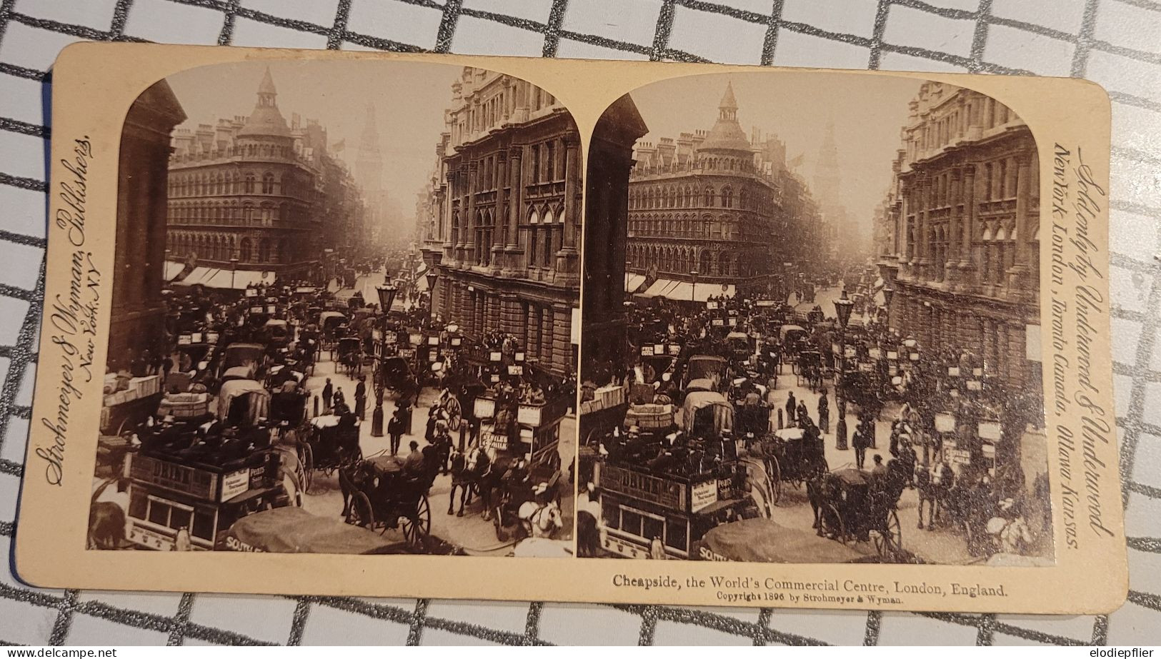 Cheapside, Le Centre Commercial Du Monde, Londres, Angleterre. Underwood Stéréo - Stereoscopes - Side-by-side Viewers