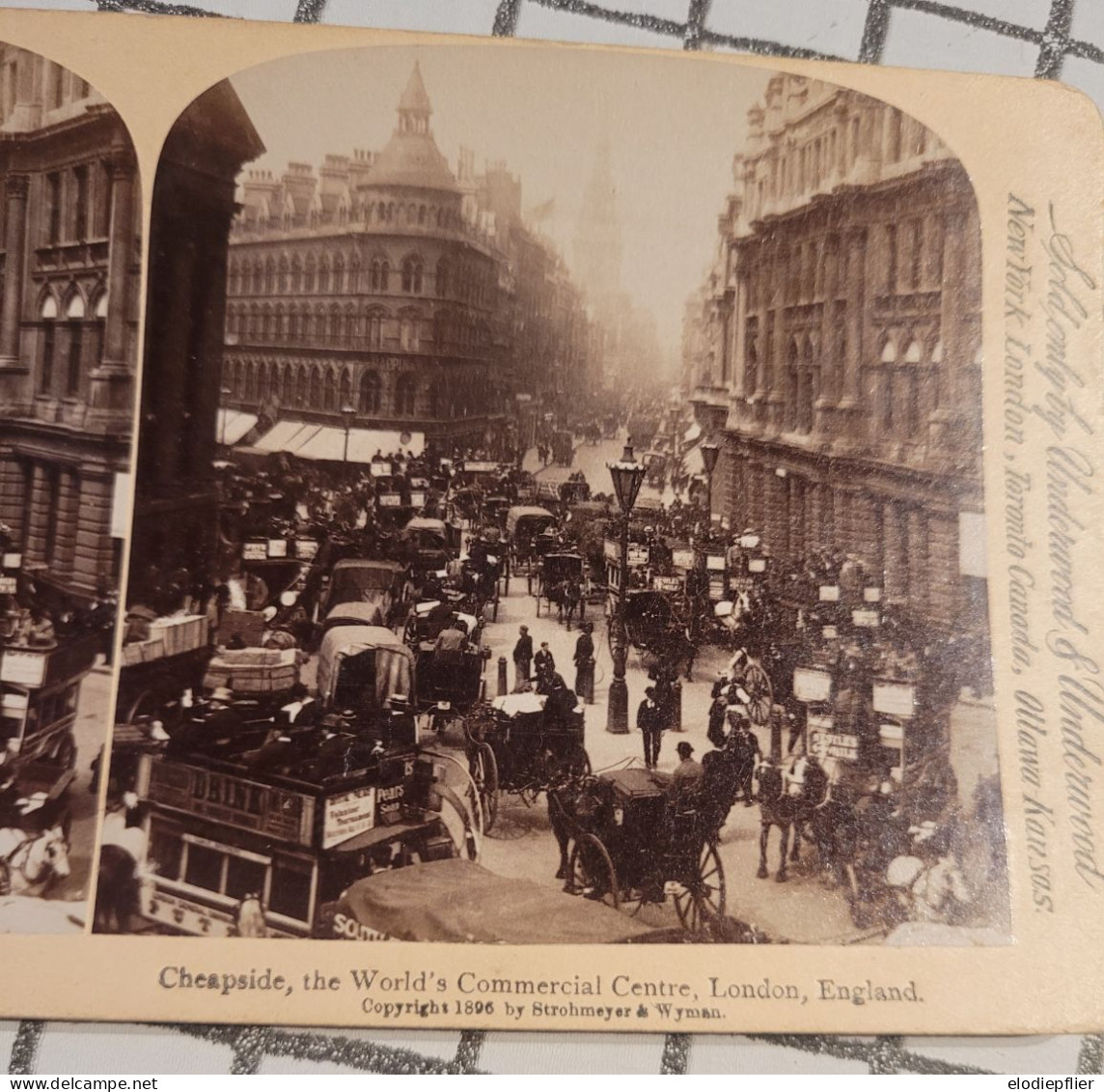 Cheapside, Le Centre Commercial Du Monde, Londres, Angleterre. Underwood Stéréo - Stereoscopes - Side-by-side Viewers