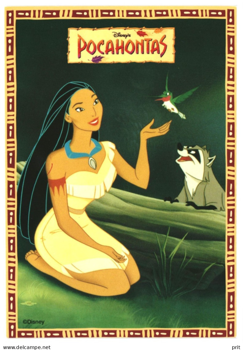 Pocahontas Meeko Flit, Disney 1995 Unused Postcard. Publisher Scandecor Sweden - Disneyworld