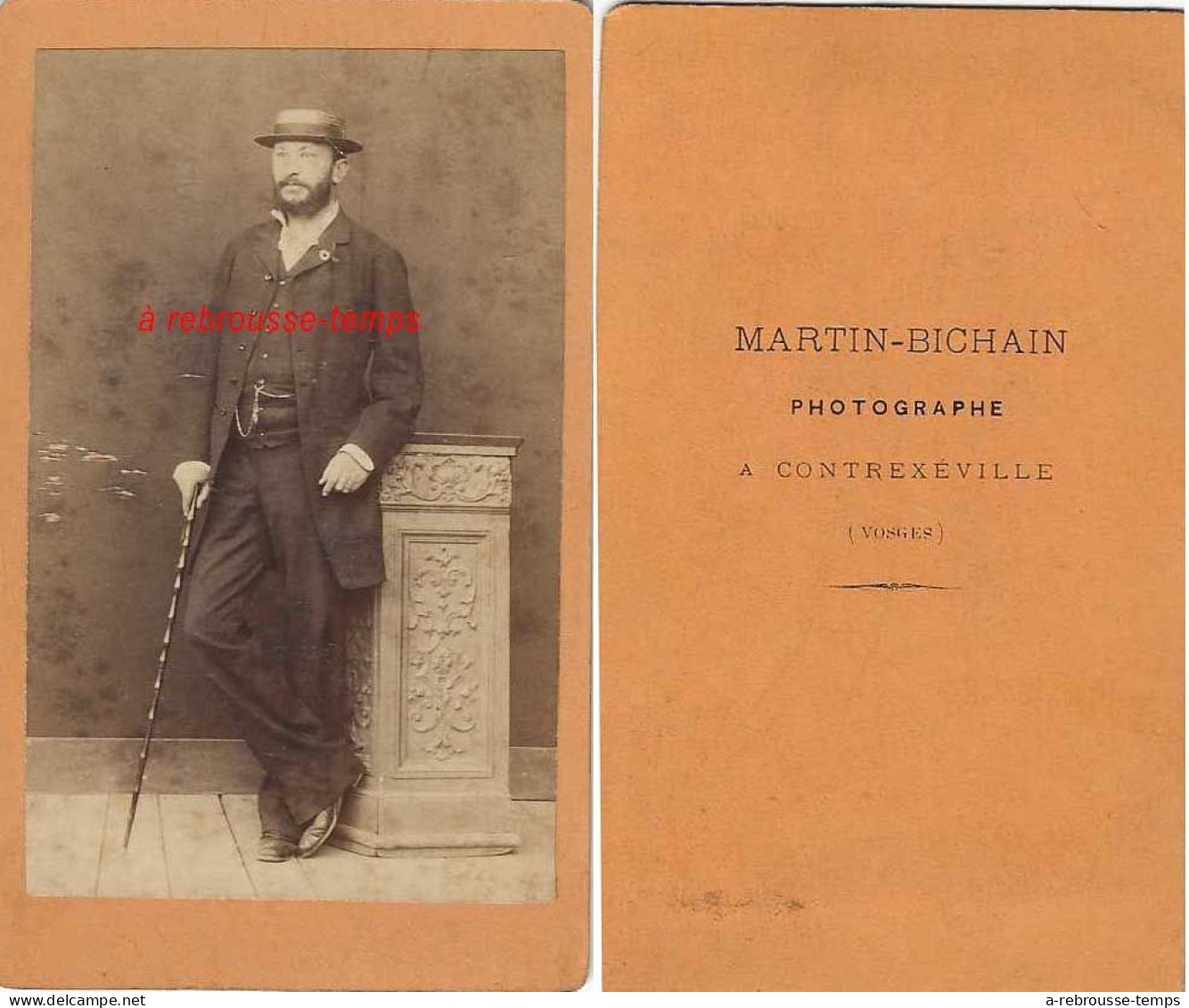 CDV Par Martin Bichain à Contrexéville-bel Homme élégant Avec Beaucoup De Prestance - Old (before 1900)