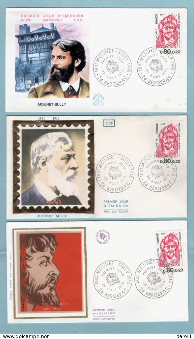 FDC France 1976 - Mounet Sully - Comédien - YT 1882 - Bergerac - 1970-1979