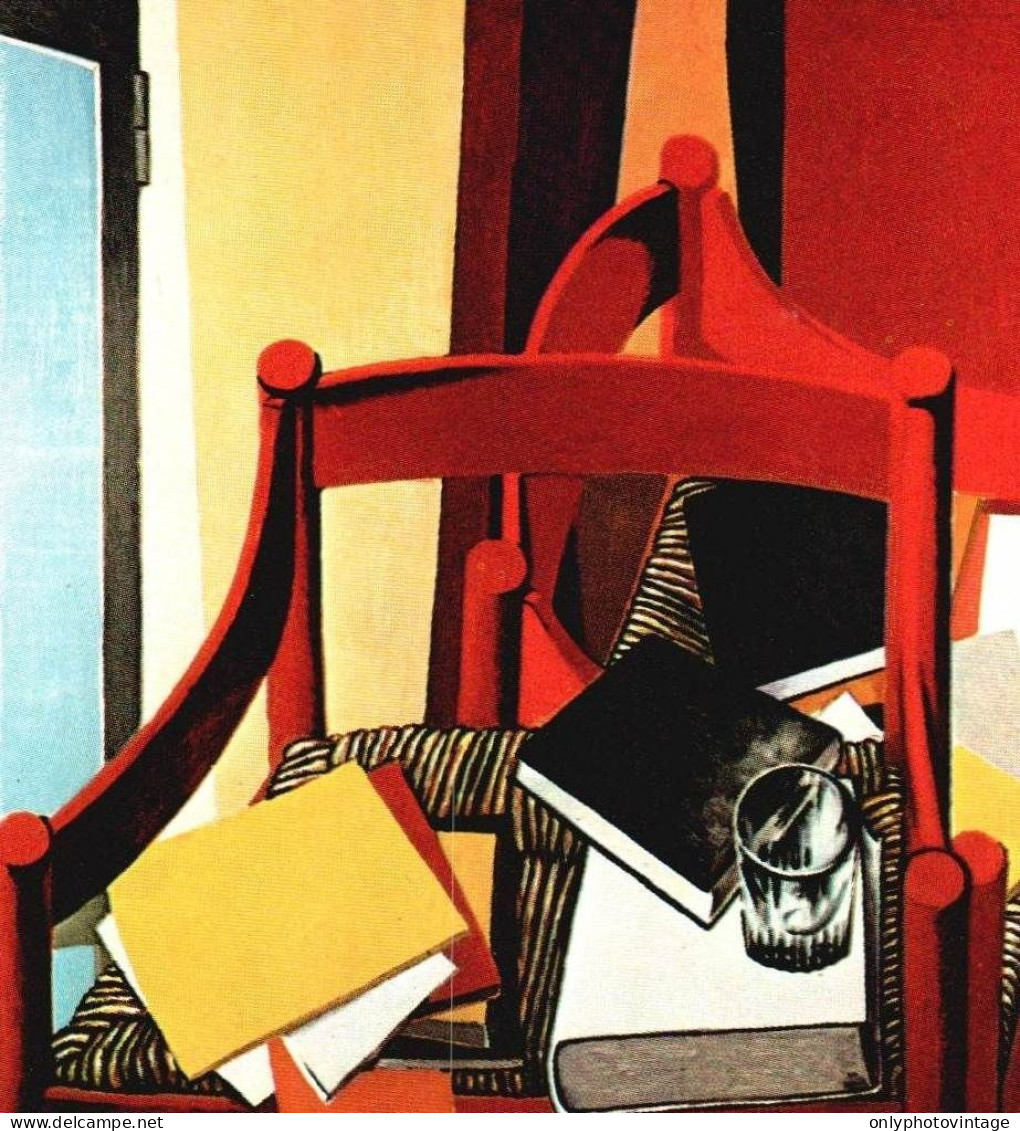 Renato Guttuso, Sedia Rossa E Libri, Stampa Epoca, Vintage Print - Prenten & Gravure