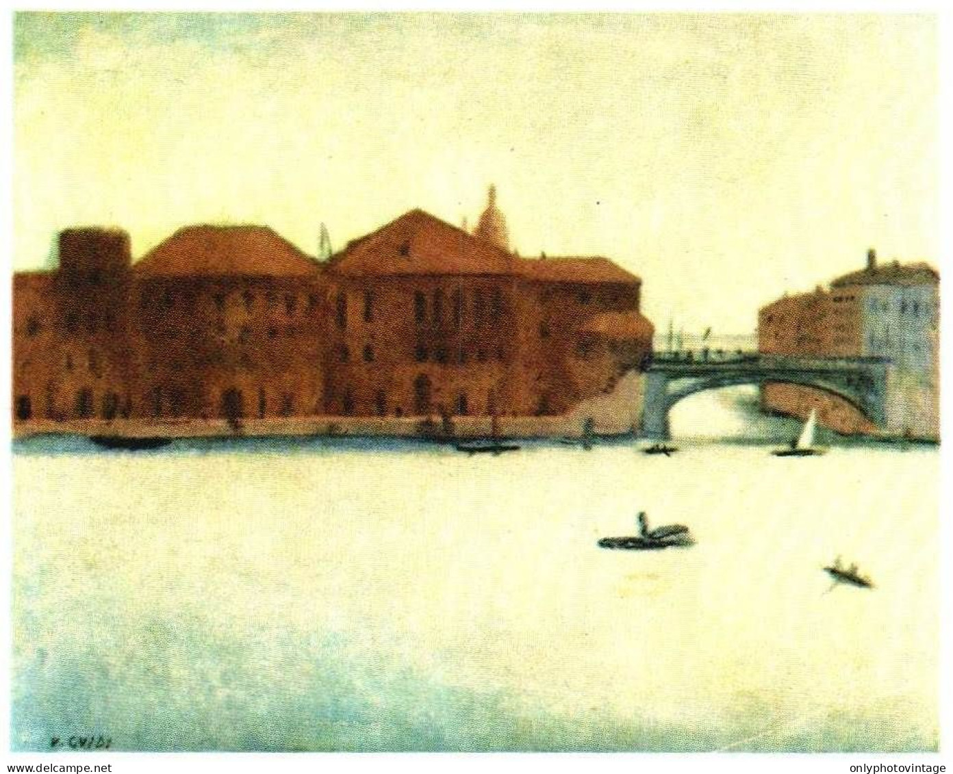 Virgilio Guidi, La Giudecca, Stampa Epoca, Vintage Print - Prenten & Gravure