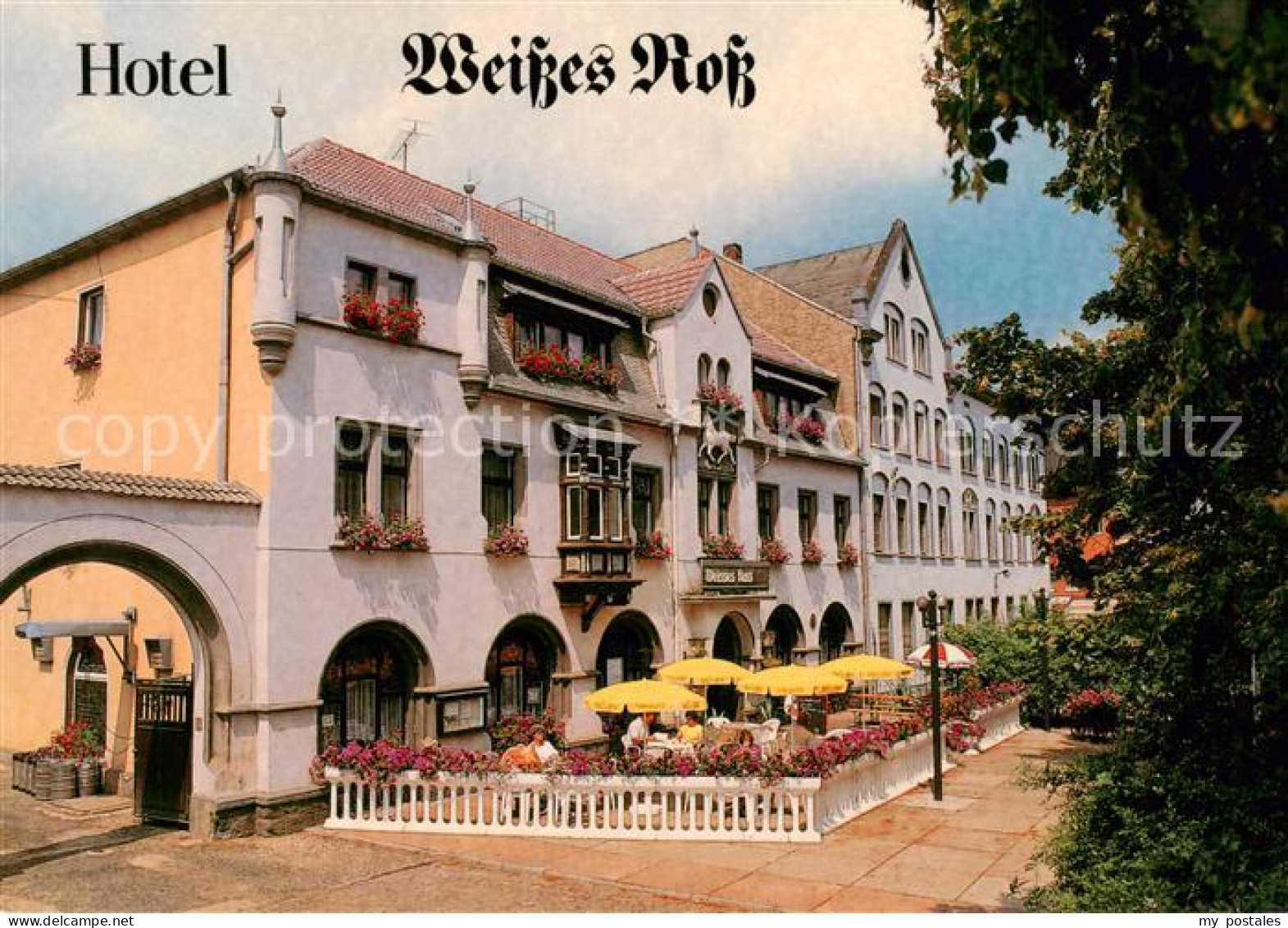 73787407 Groitzsch Pegau Hotel Weisses Ross Restaurant Terrasse Groitzsch Pegau - Andere & Zonder Classificatie