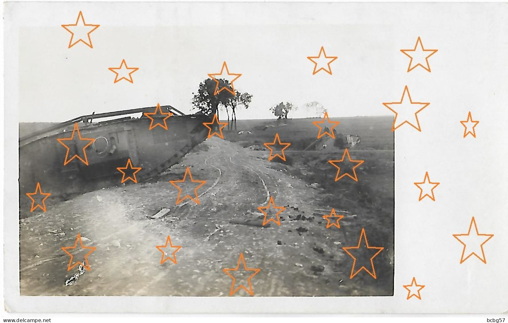VAULX-VRAUCOURT Secteur Bapaume,carte Photo Allemande, Tanks Anglais Détruits,Guerre 14-18, WW1 - Andere & Zonder Classificatie