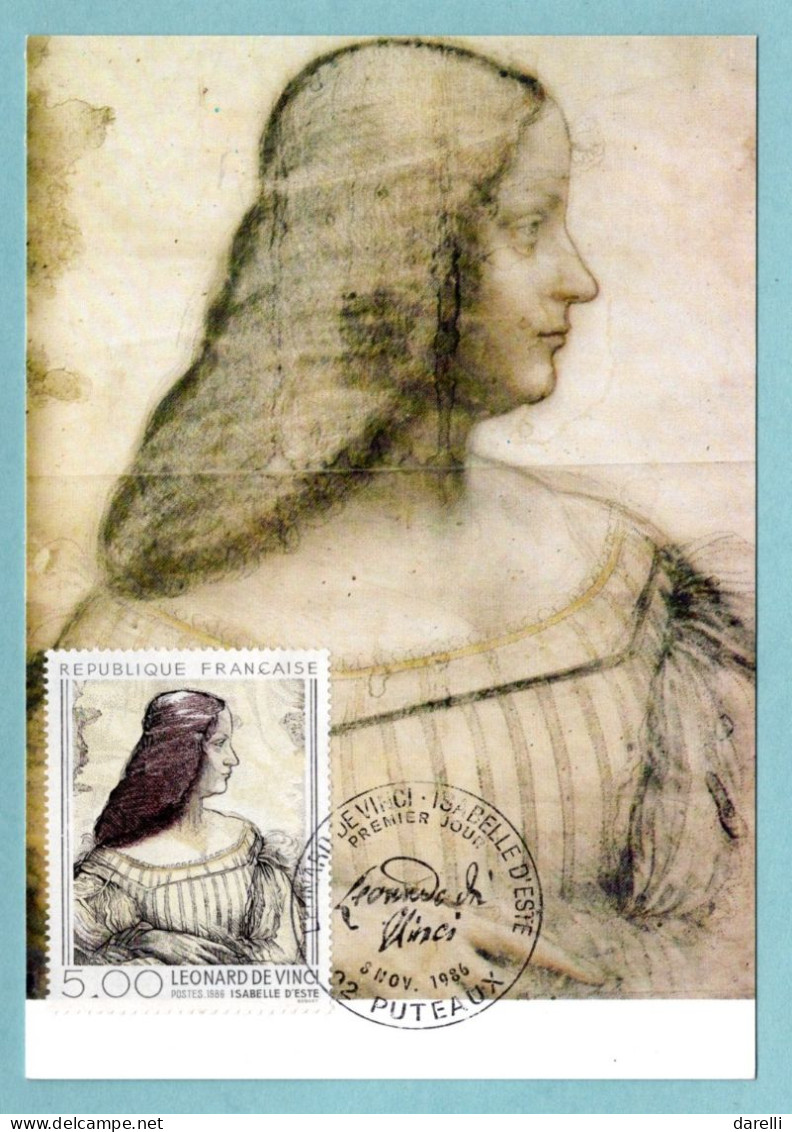 Carte Maximum 1986 - Léonard De Vinci - Isabelle D'Este - YT 2446 - 92 Puteaux - 1980-1989