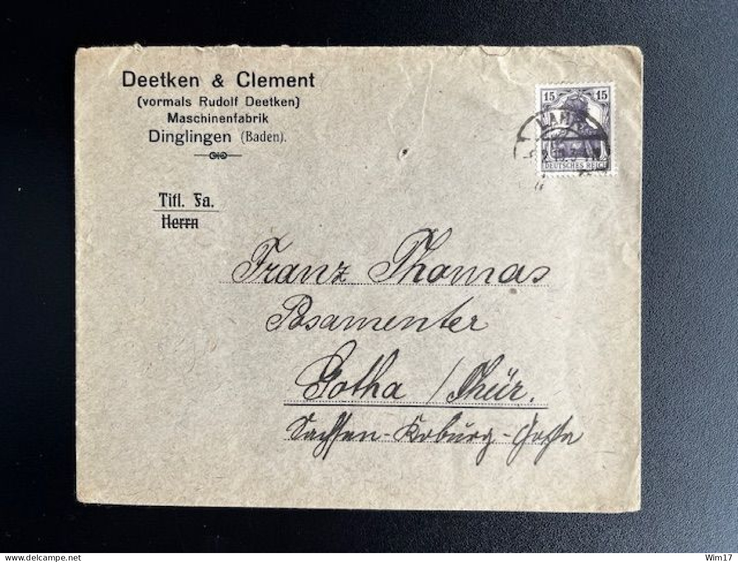 GERMANY 1919 LETTER LAHR TO GOTHA 06-02-1919 DUITSLAND DEUTSCHLAND - Brieven En Documenten