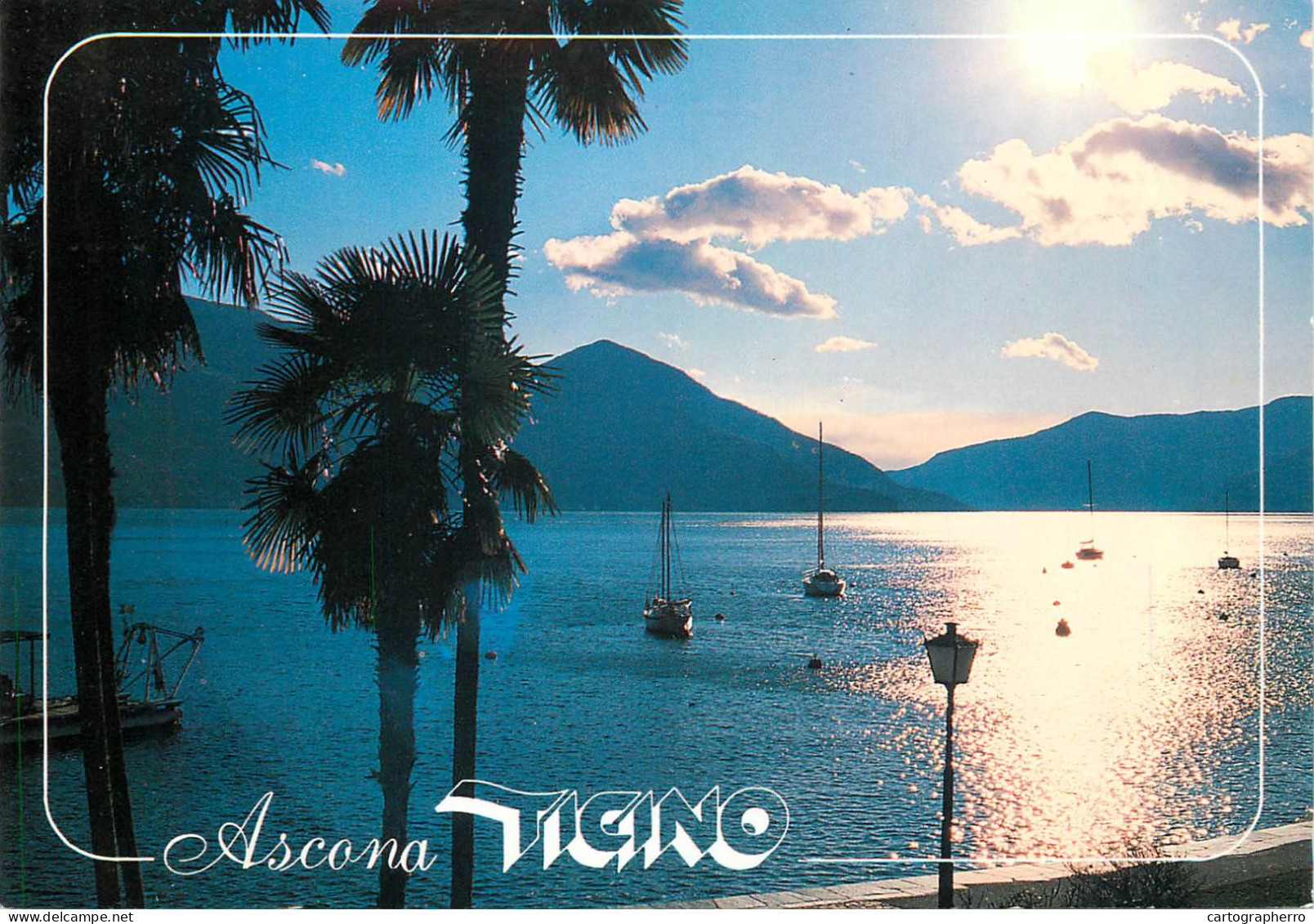 Navigation Sailing Vessels & Boats Themed Postcard Ascona Lago Maggiore - Sailing Vessels