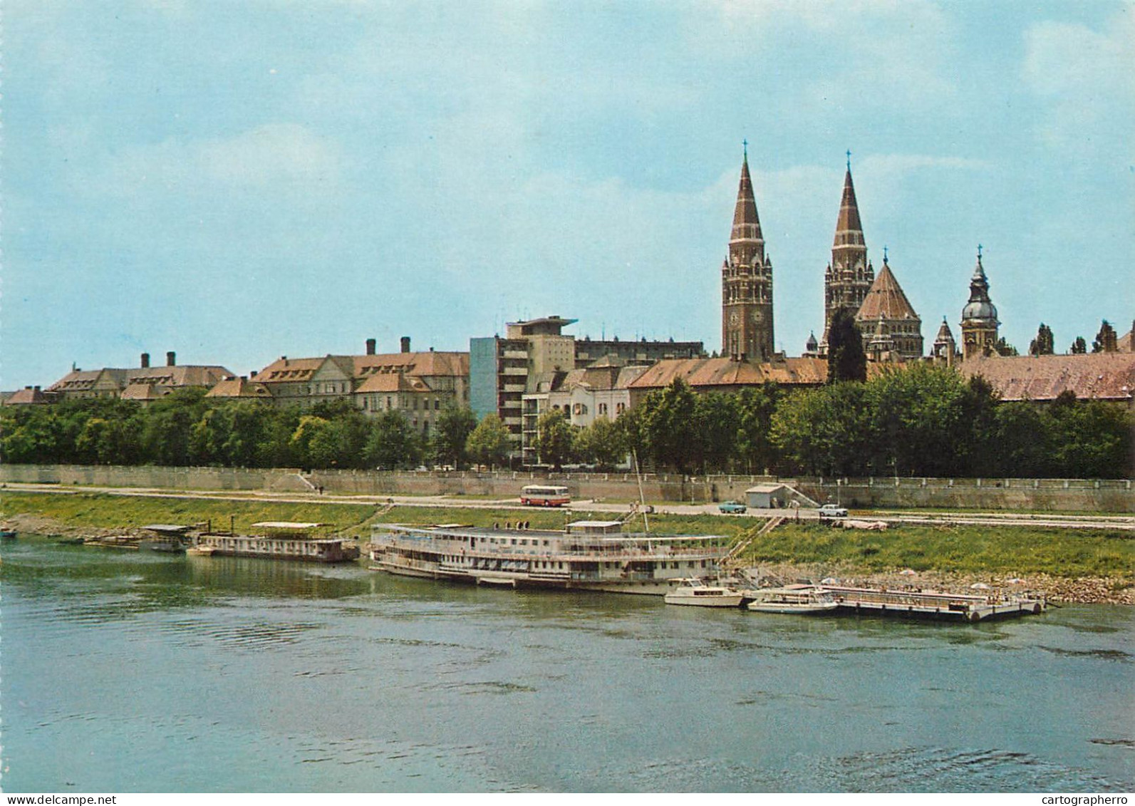 Navigation Sailing Vessels & Boats Themed Postcard Hungary Szeged Ship Hotel Szoke Tisza - Velieri